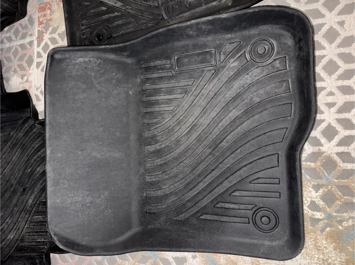 Black Rubber Car Floor Mats - Used Condition