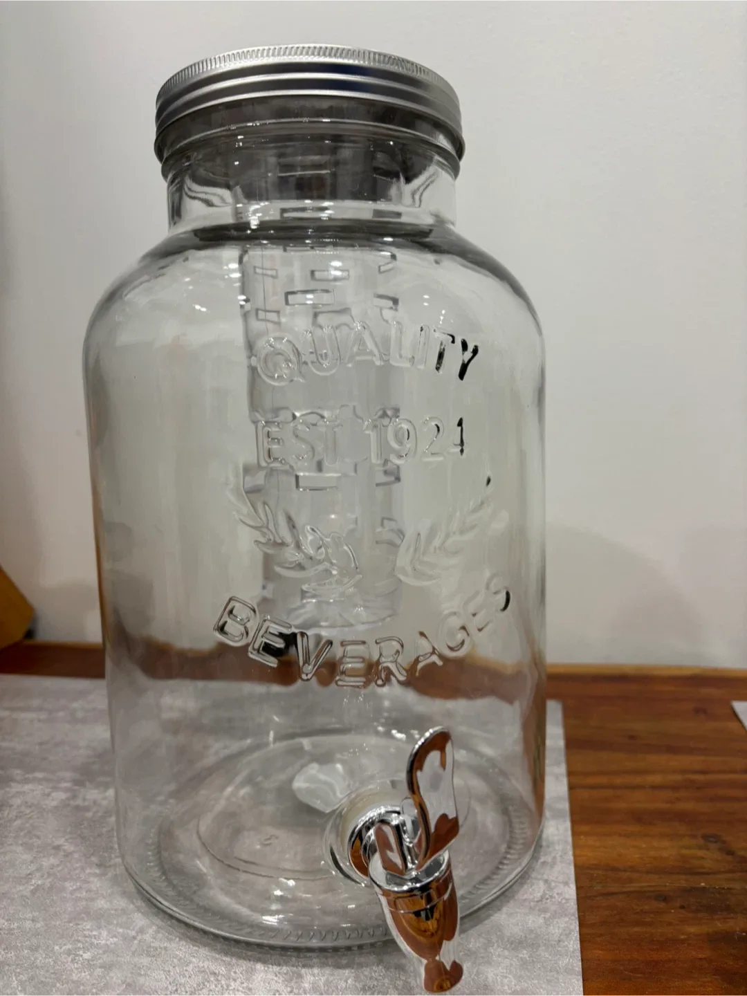 Glass Beverage Dispenser with Spigot