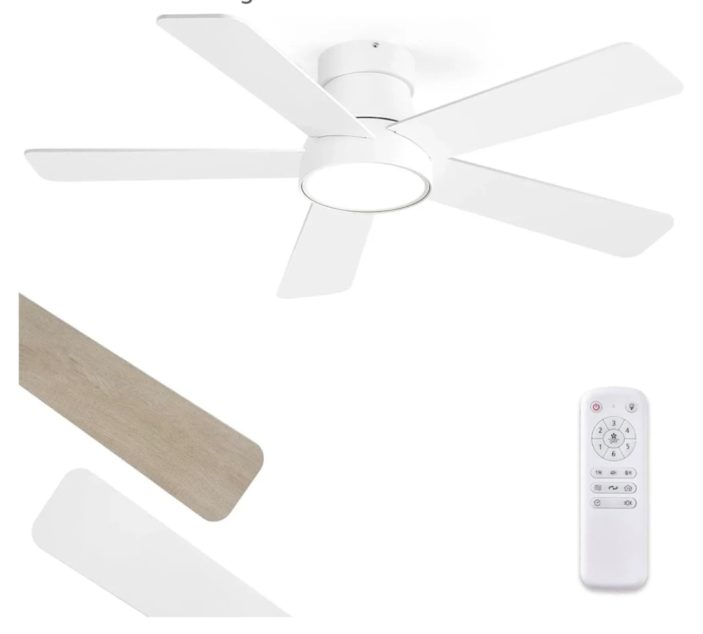 Fanbulous 42 Inch White Ceiling Fan with Lights