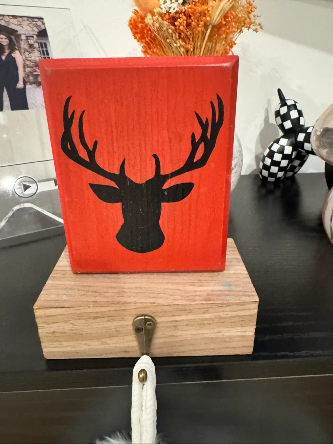 Set of 2 - Reindeer stocking holder