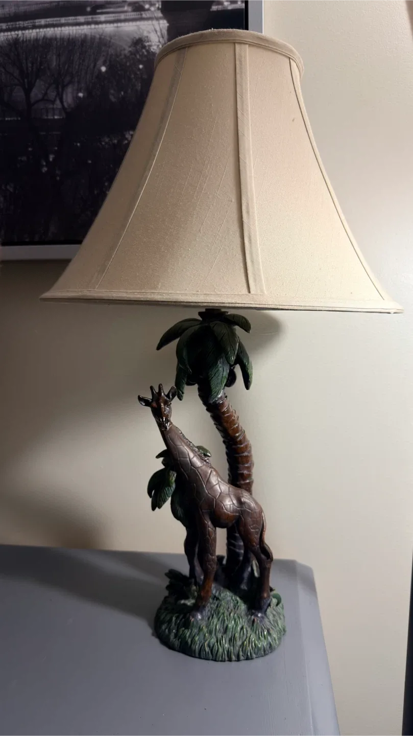 Giraffe and Palm Tree Lamp
