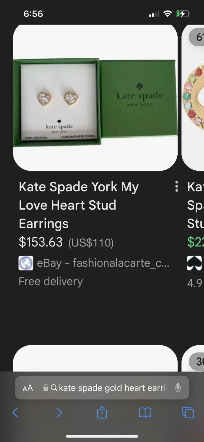 Kate Spade New York My Love Heart Stud gold Earrings image indicator(3)