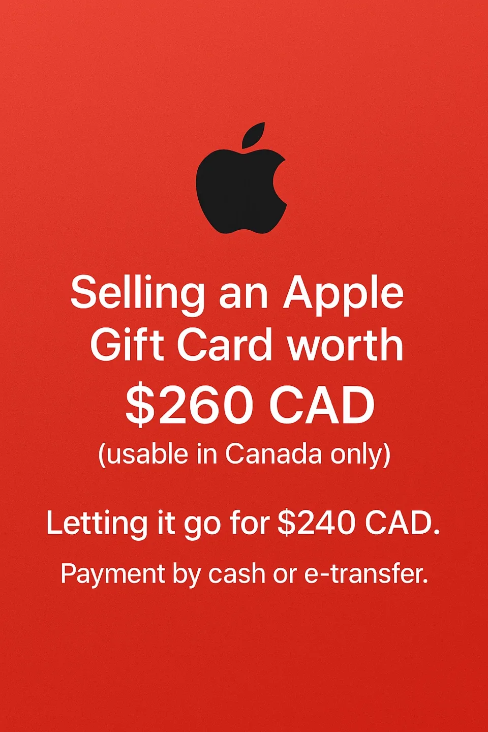 Apple $260 Gift Card