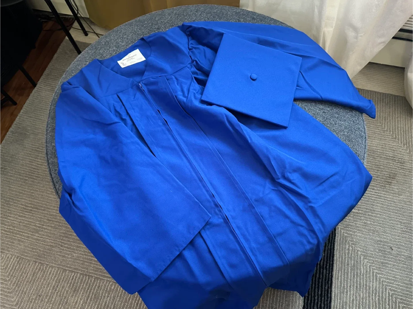 Blue Graduation Gown and Cap