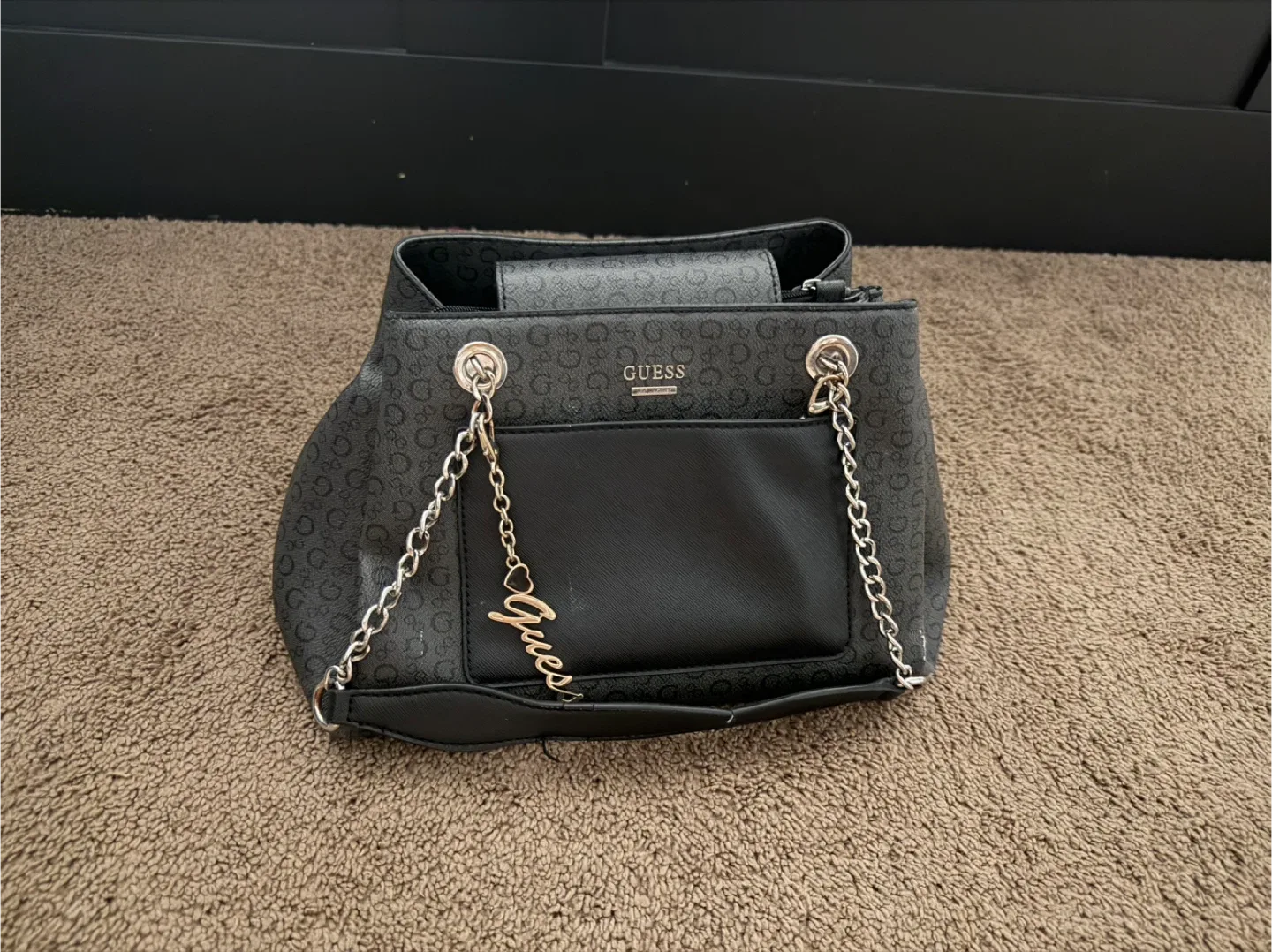 Guess Black Purse with Chain