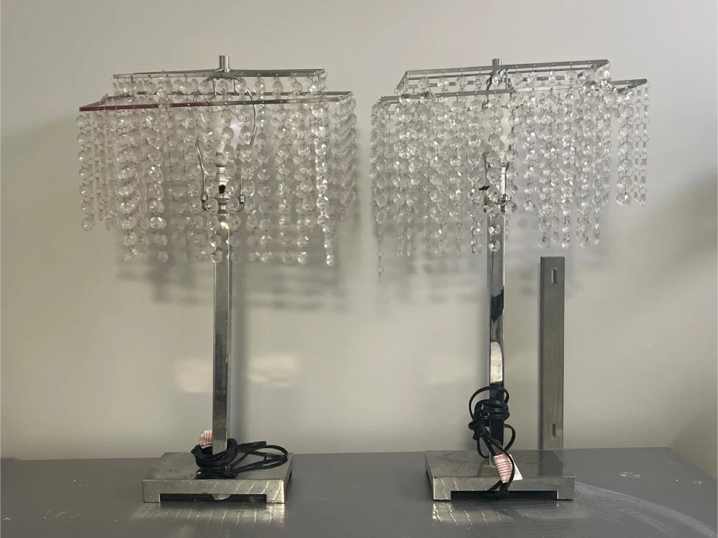 Crystal Chandelier Table Lamps - Pair of 2