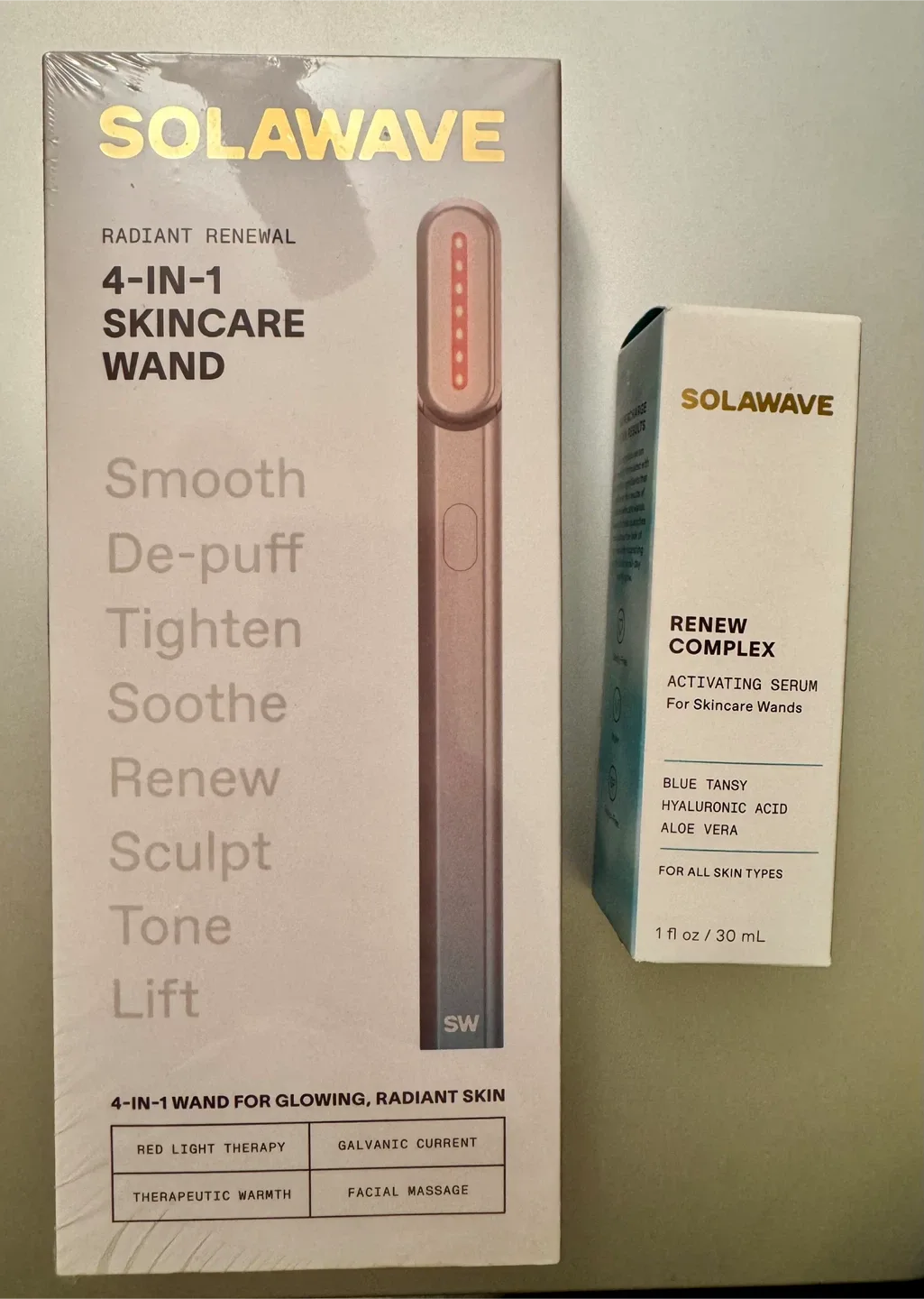 New Solawave 4-in-1 Skincare Wand + Renew Complex