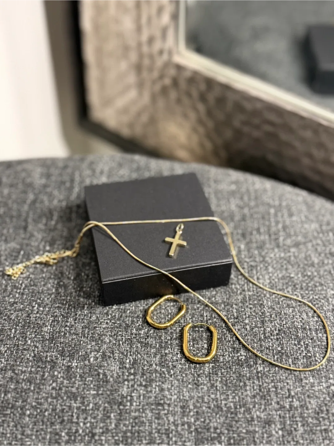 Gold Necklace and Earrings Set