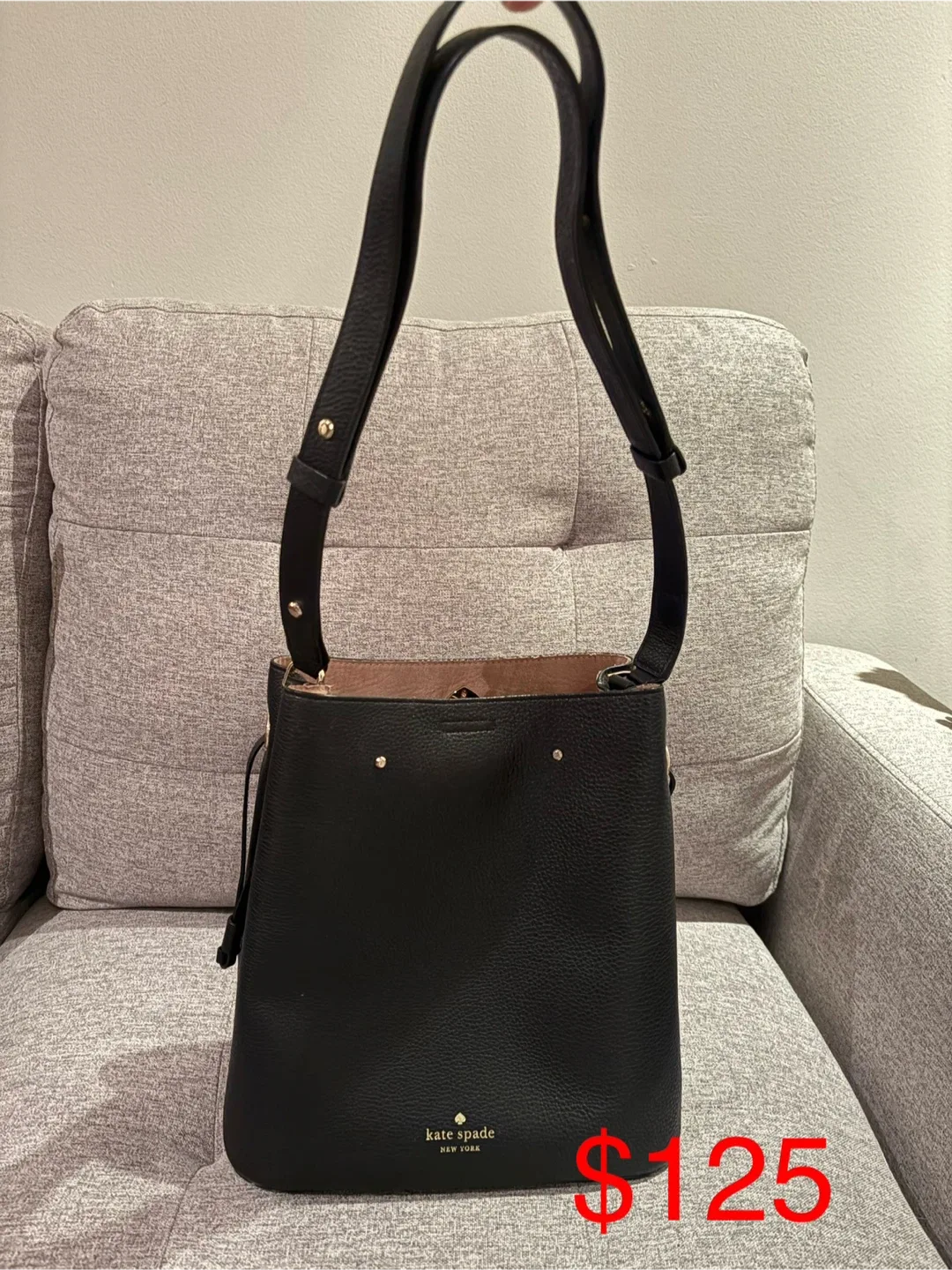 Kate Spade Black Leather Bucket Bag image indicator(4)