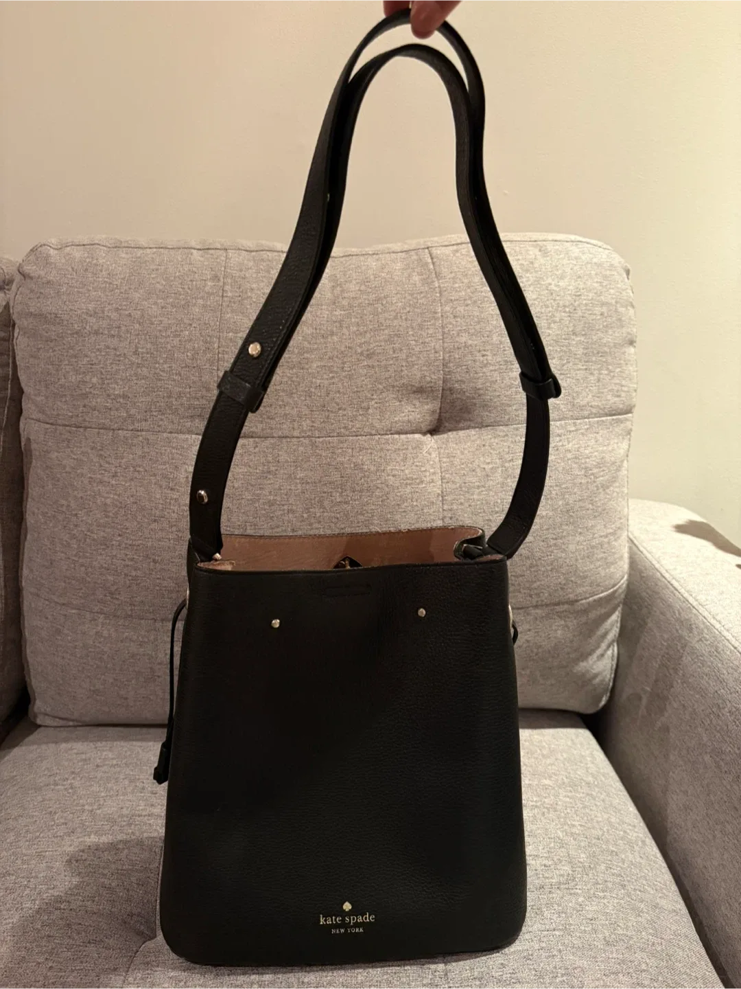 Kate Spade Black Leather Bucket Bag image indicator(3)