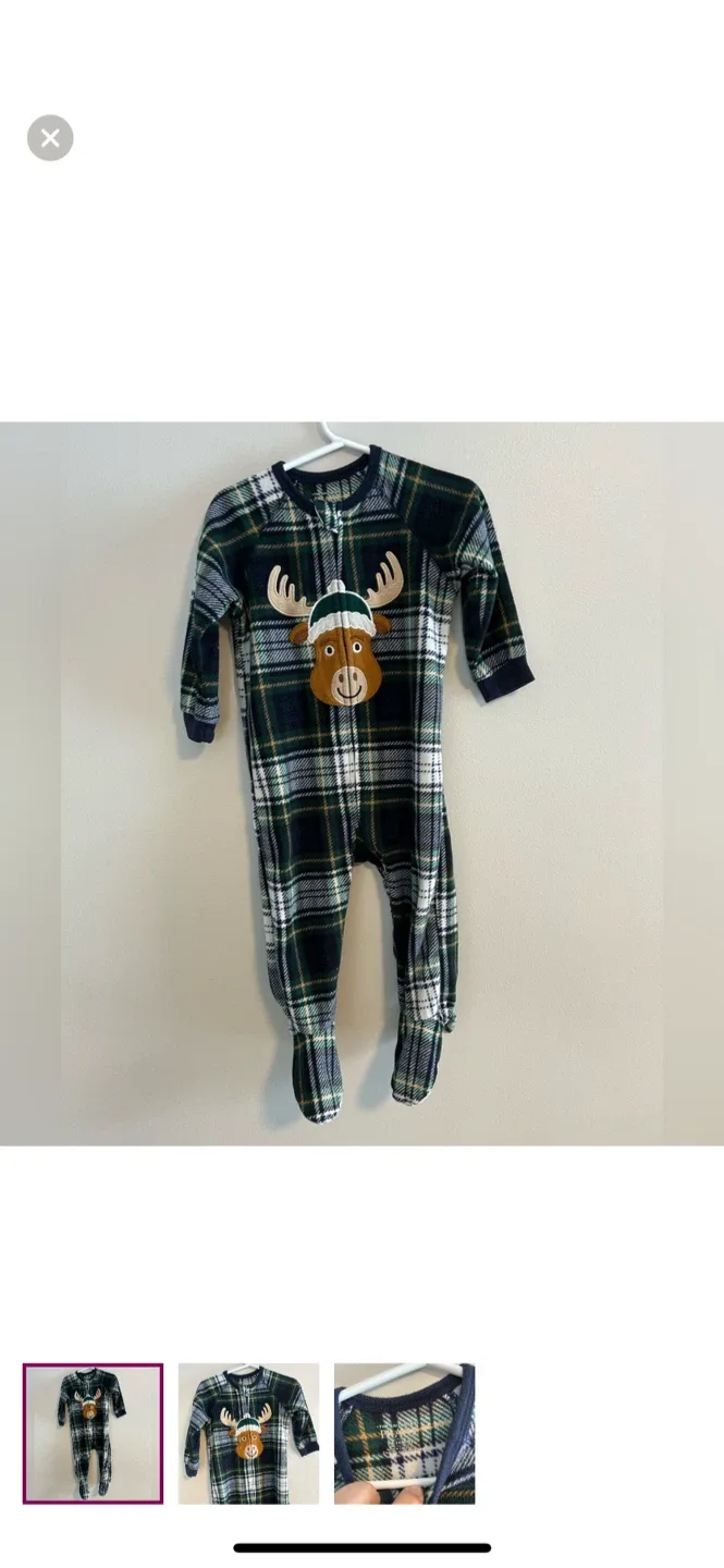 The Children's Place 18-24M Moose Plaid Sleeper