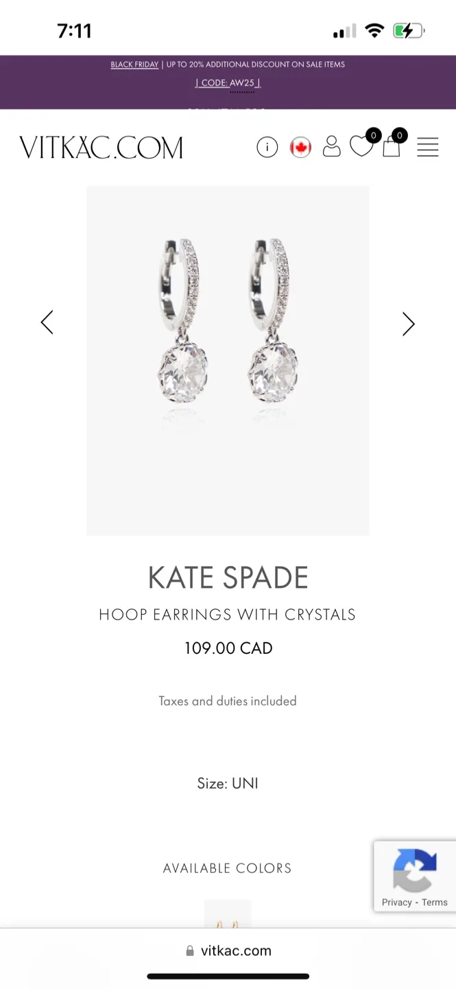 Kate Spade silver Hoop Earrings with Crystals image indicator(2)