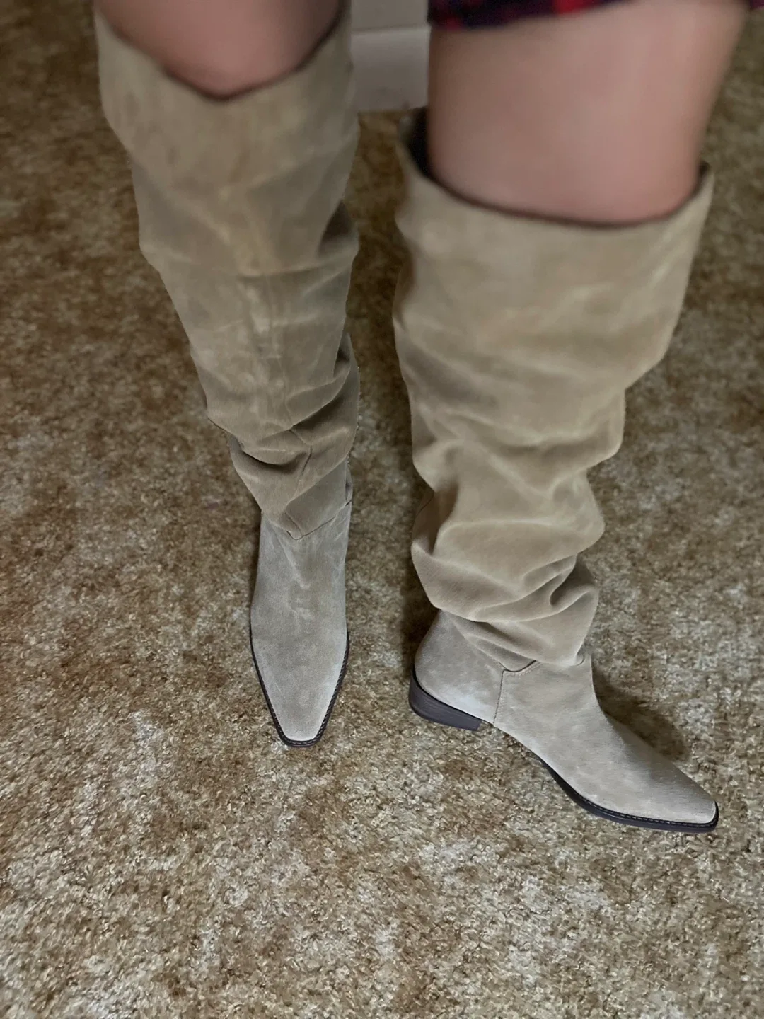 Zara Beige Leather Over-the-Knee Boots image indicator(2)