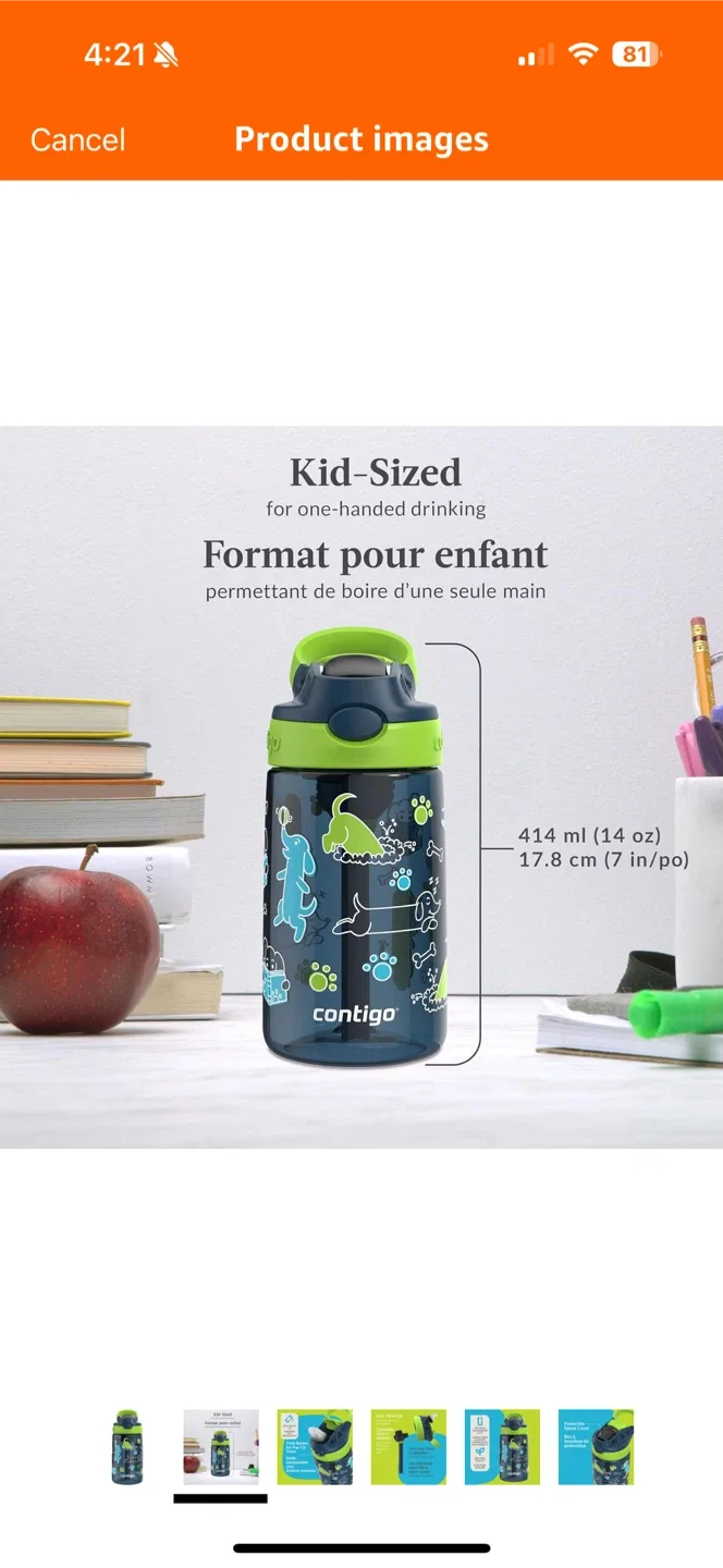 Contigo Kids Water Bottle - washed but never used image indicator(6)
