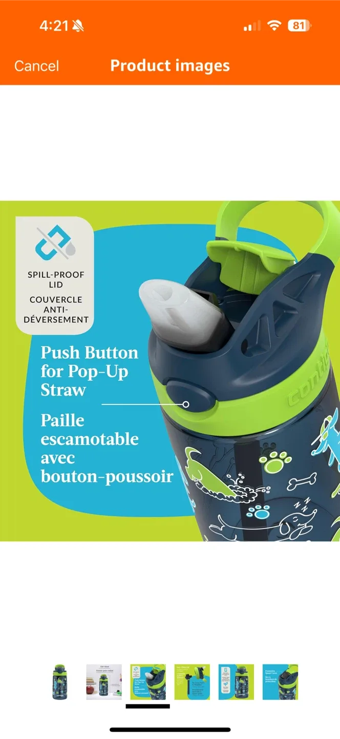 Contigo Kids Water Bottle - washed but never used image indicator(7)