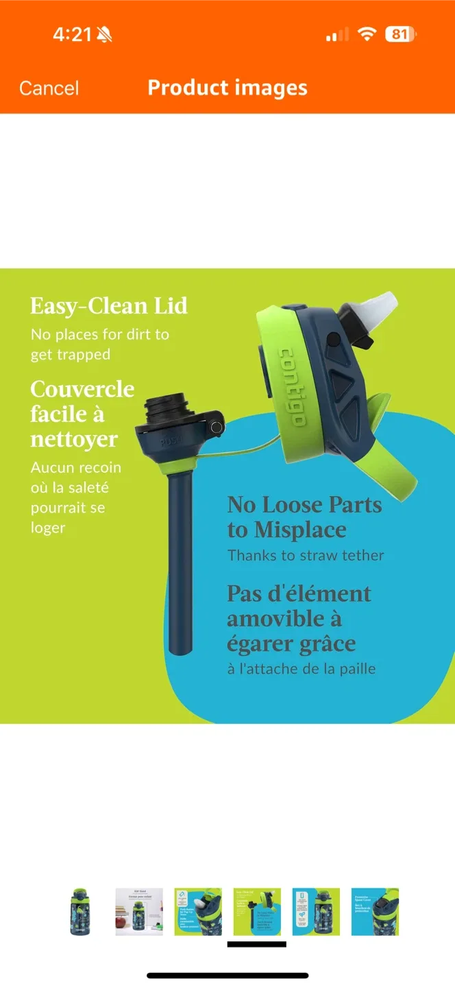 Contigo Kids Water Bottle - washed but never used image indicator(8)