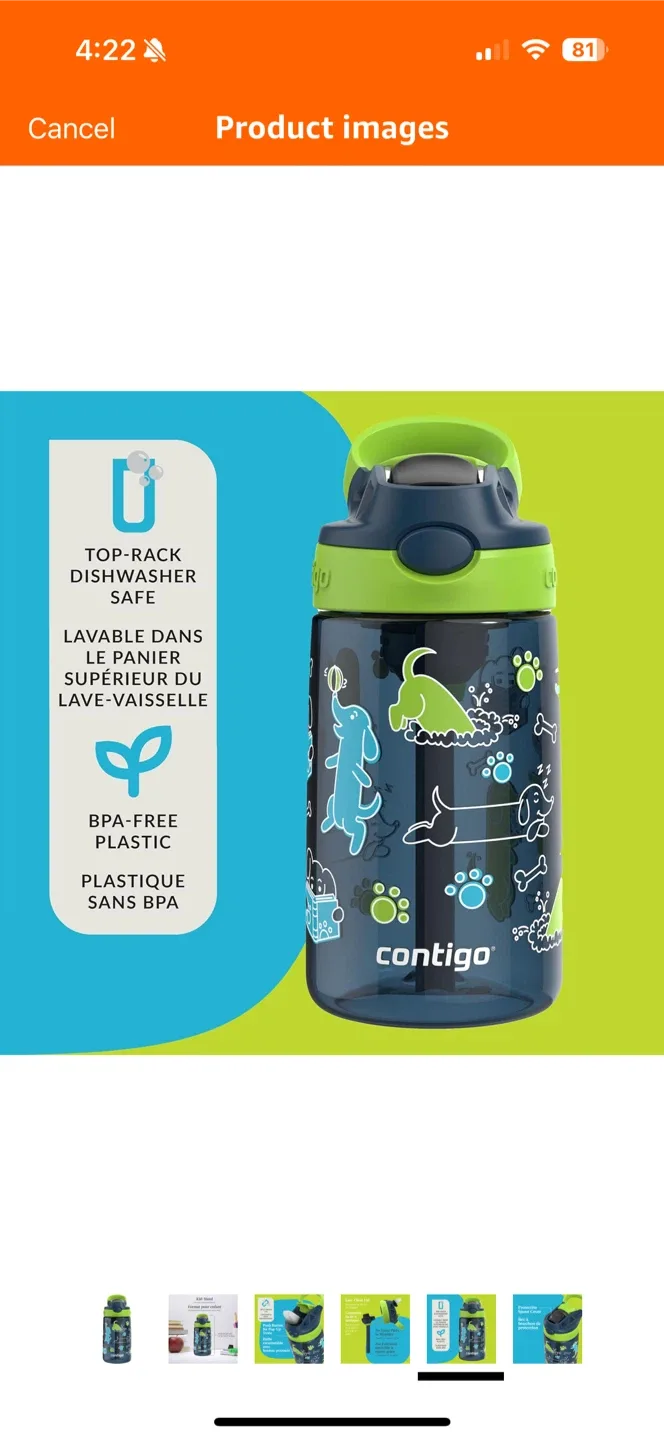 Contigo Kids Water Bottle - washed but never used image indicator(9)