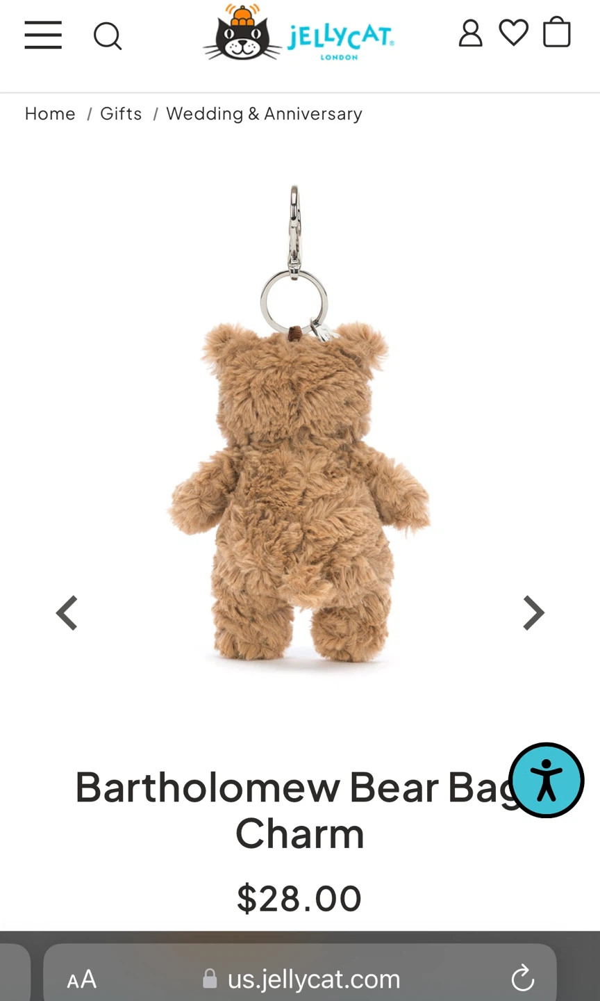 Jellycat Bartholomew Bear Bag Charm - photo 5