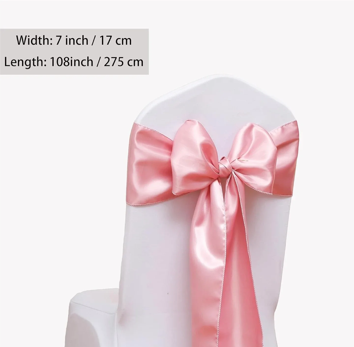 Pink Satin Chair Sashes - Event Decor 20pcs image indicator(2)