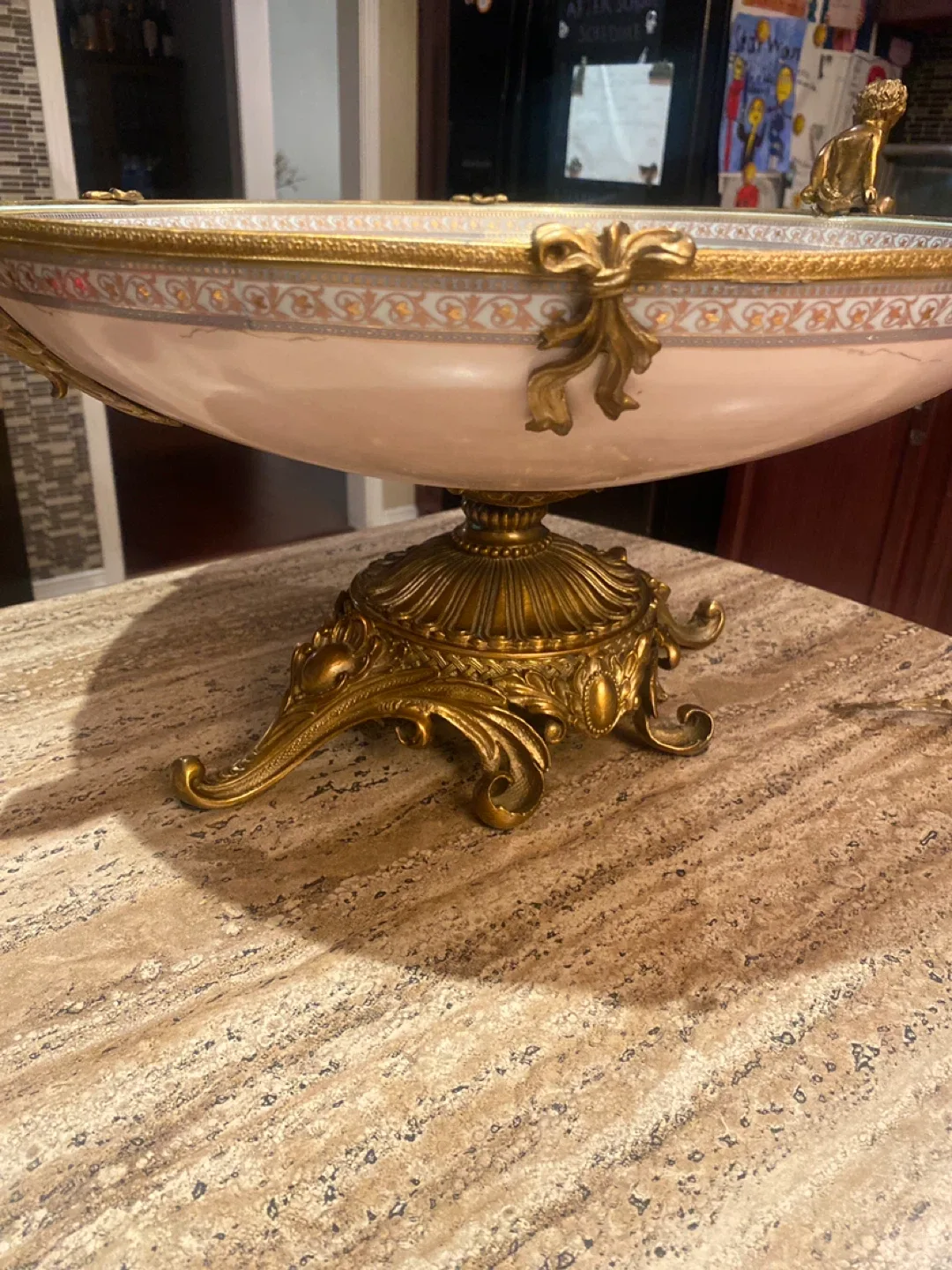 Vintage Decorative Bowl with Gold Accents image indicator(2)