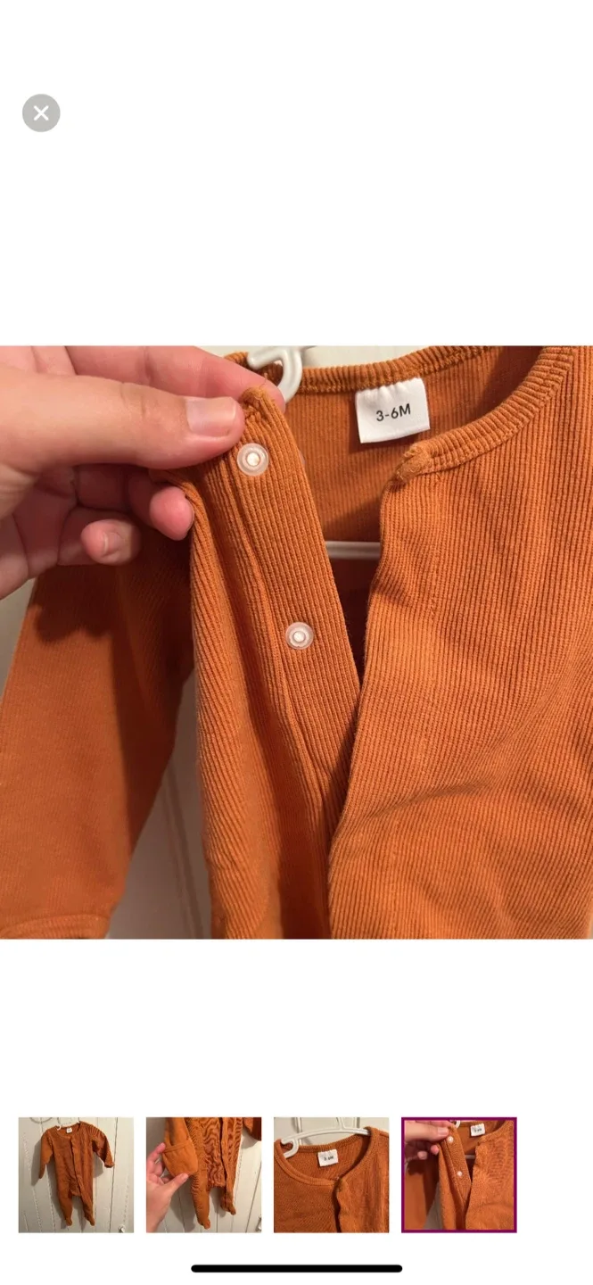 Orange Baby Onesie - Size 3-6M image indicator(4)