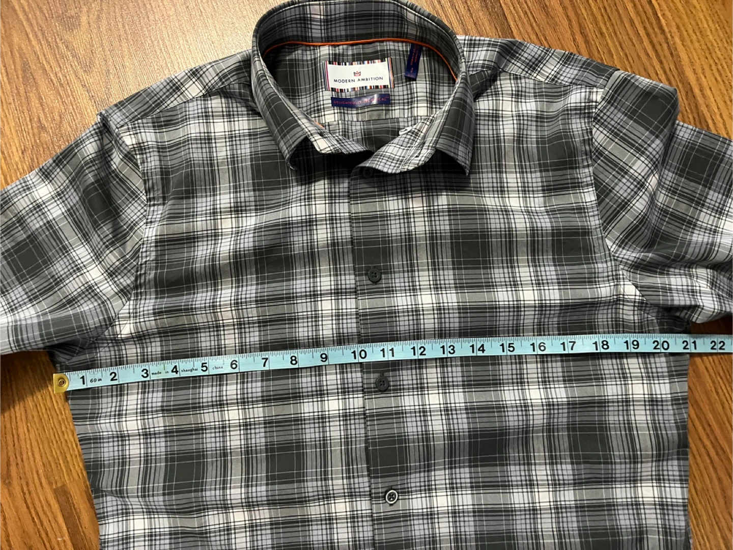 Modern Ambition men’s small plaid button down lightweight shirt - photo 5