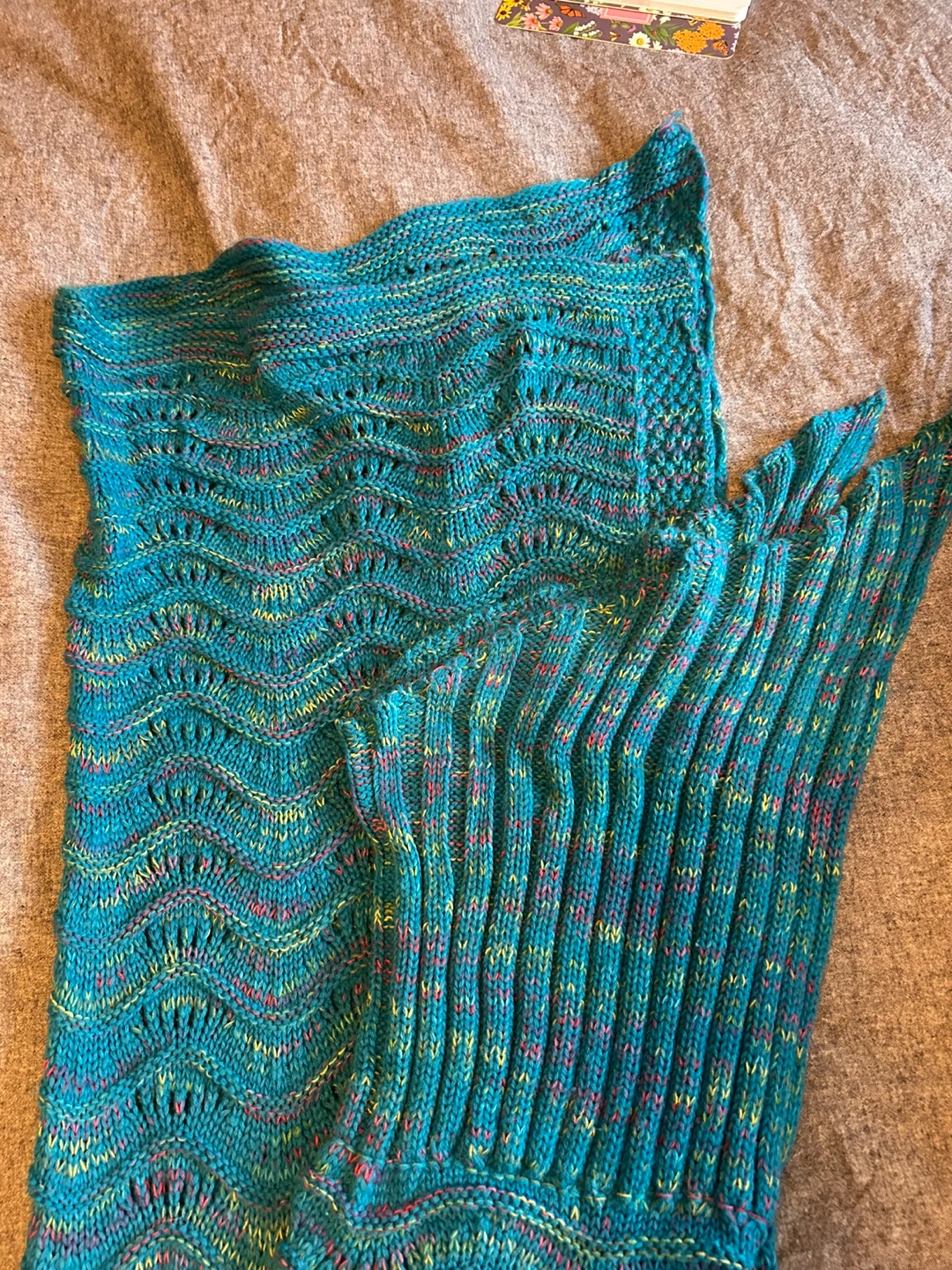 Teal Mermaid Tail Blanket