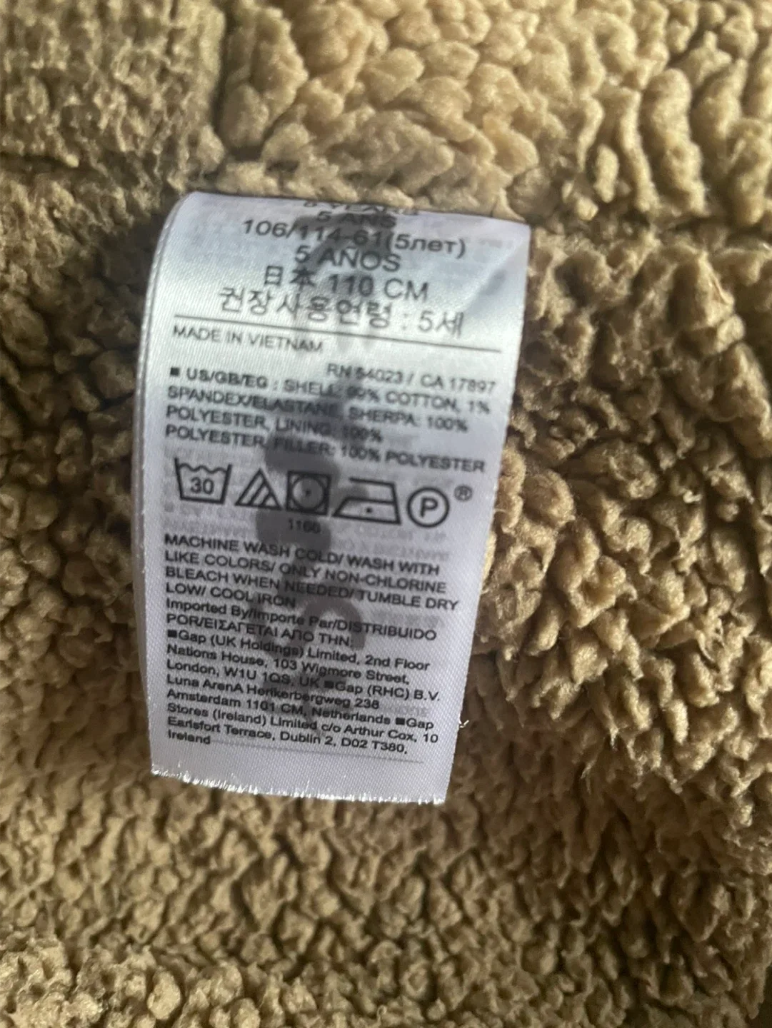 GAP Kids Corduroy Sherpa Lined Jacket - Size 5 image indicator(2)