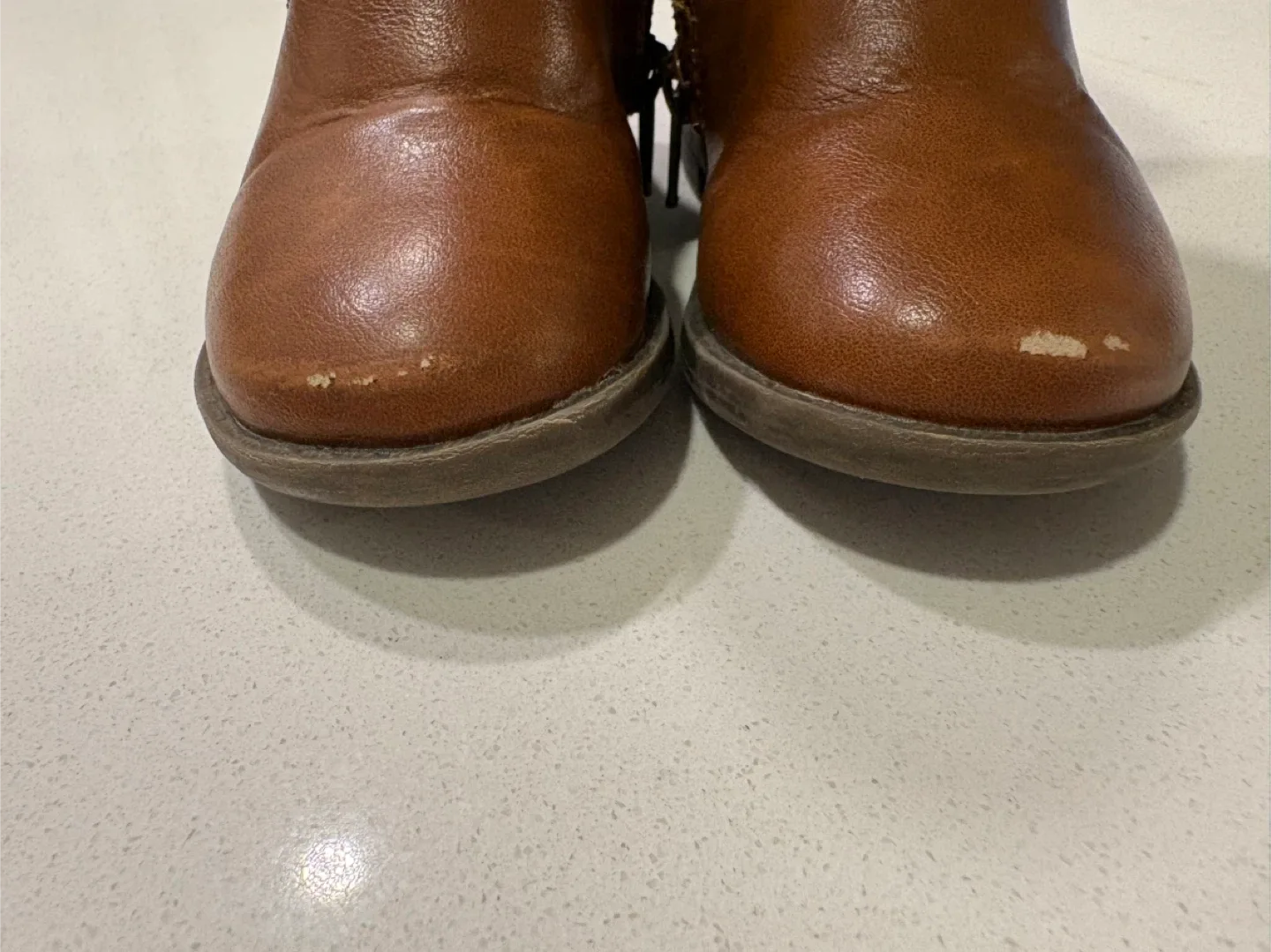 Toddler size 7 Brown Boots with Heart Buckle image indicator(6)