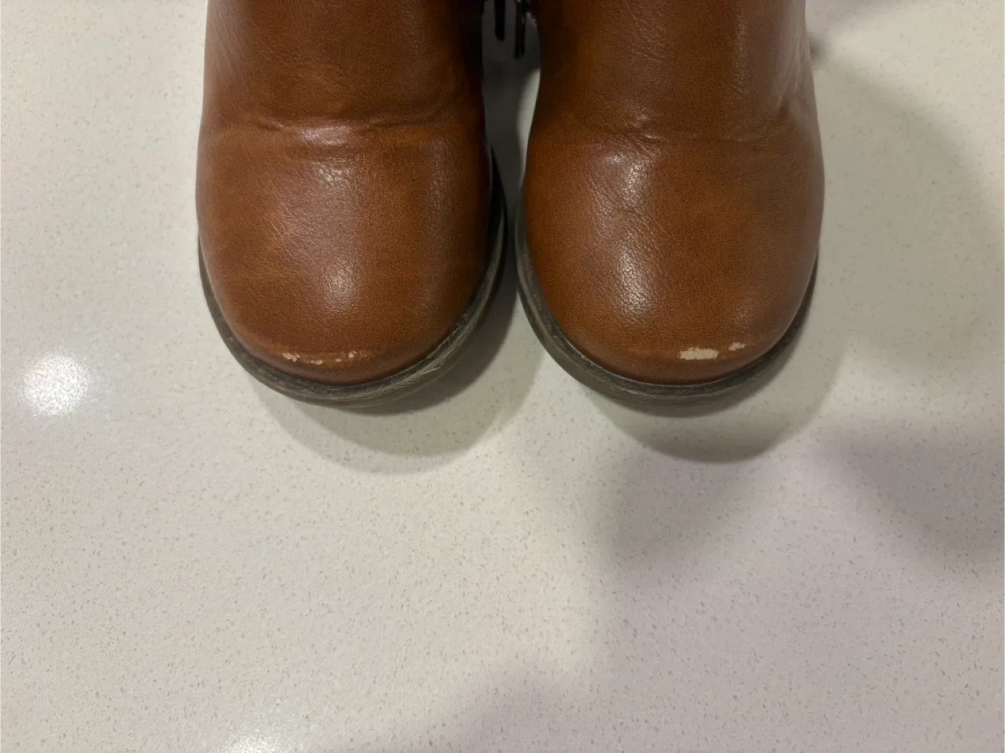 Toddler size 7 Brown Boots with Heart Buckle image indicator(5)