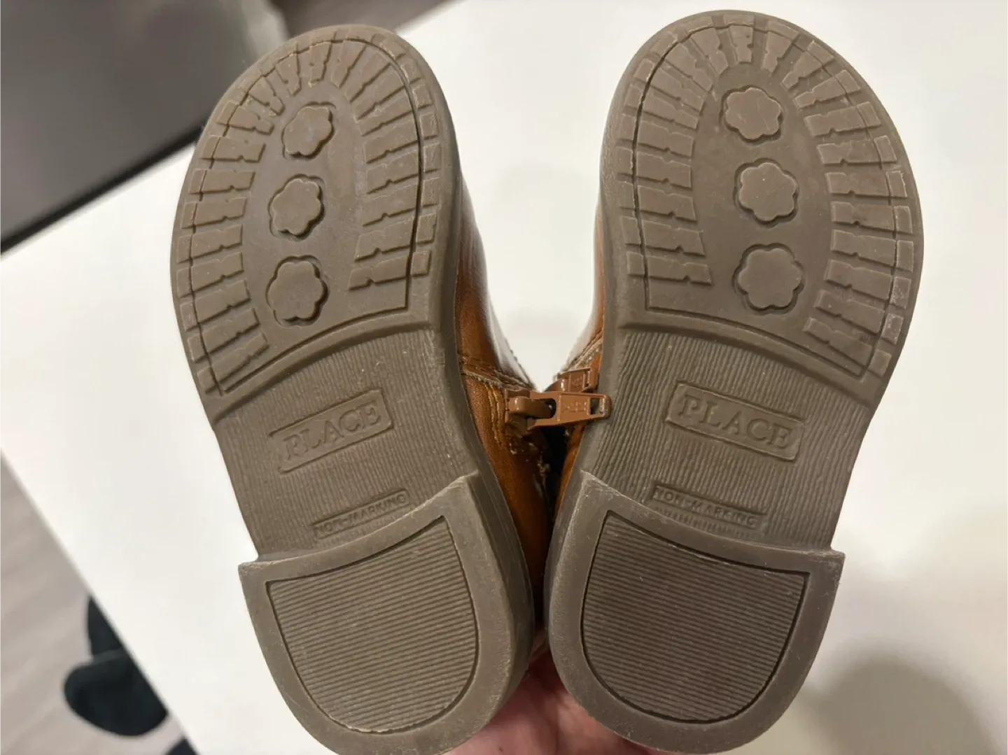 Toddler size 7 Brown Boots with Heart Buckle image indicator(7)