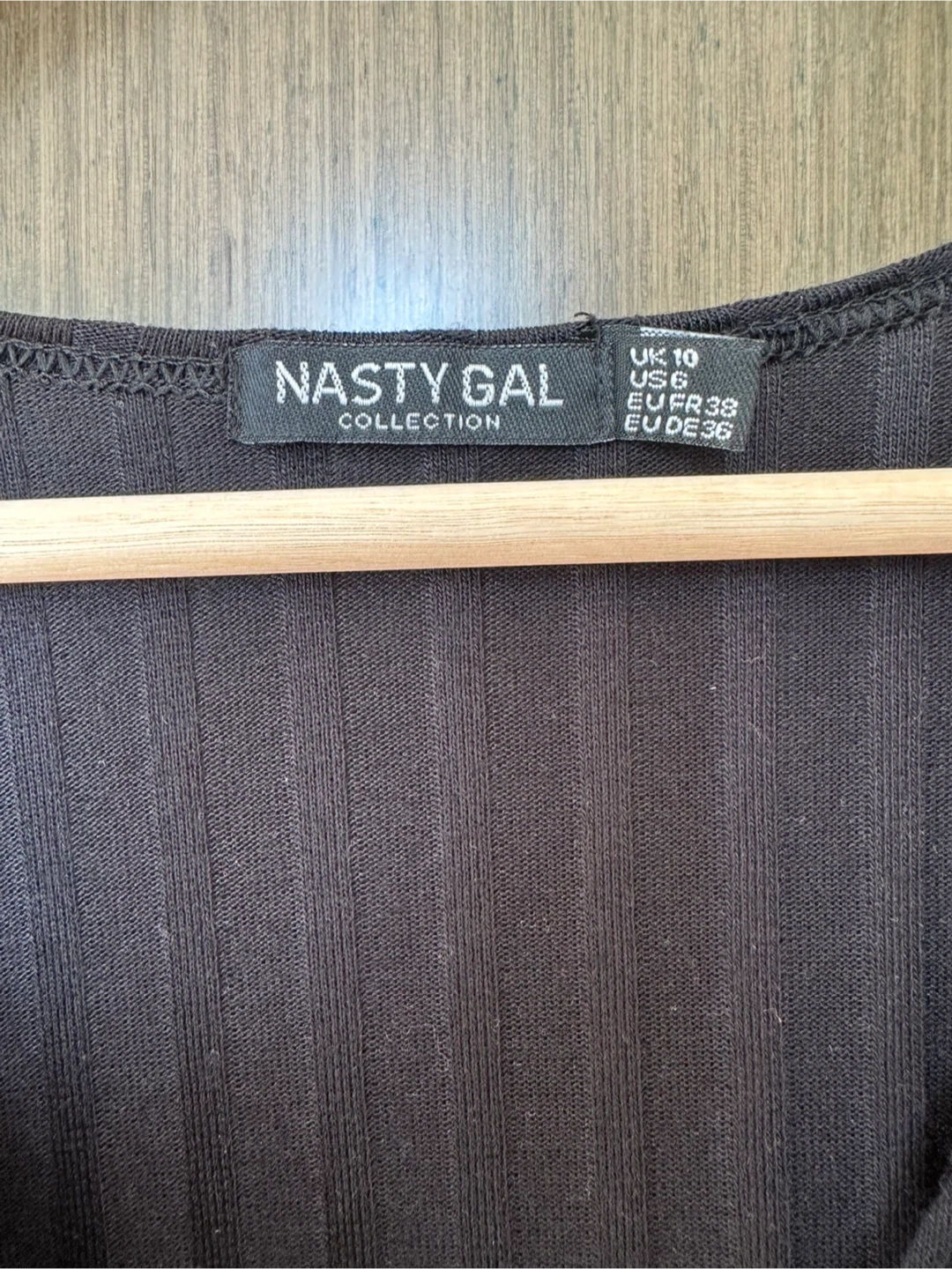 Nasty Gal Collection Black Ribbed Mini Dress - Size US 6 - photo 2