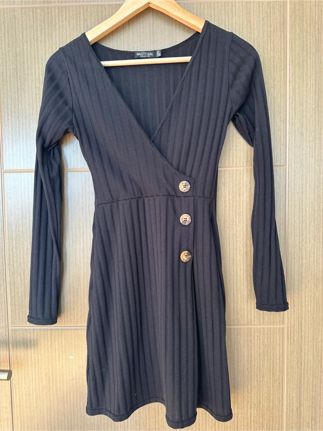Nasty Gal Collection Black Ribbed Mini Dress - Size US 6