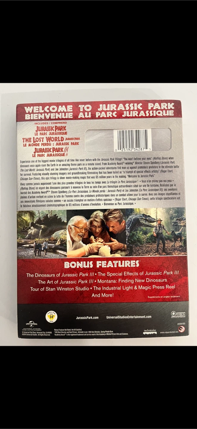 (NEW) Jurassic Park Trilogy and Unbreakable Movie - photo 2