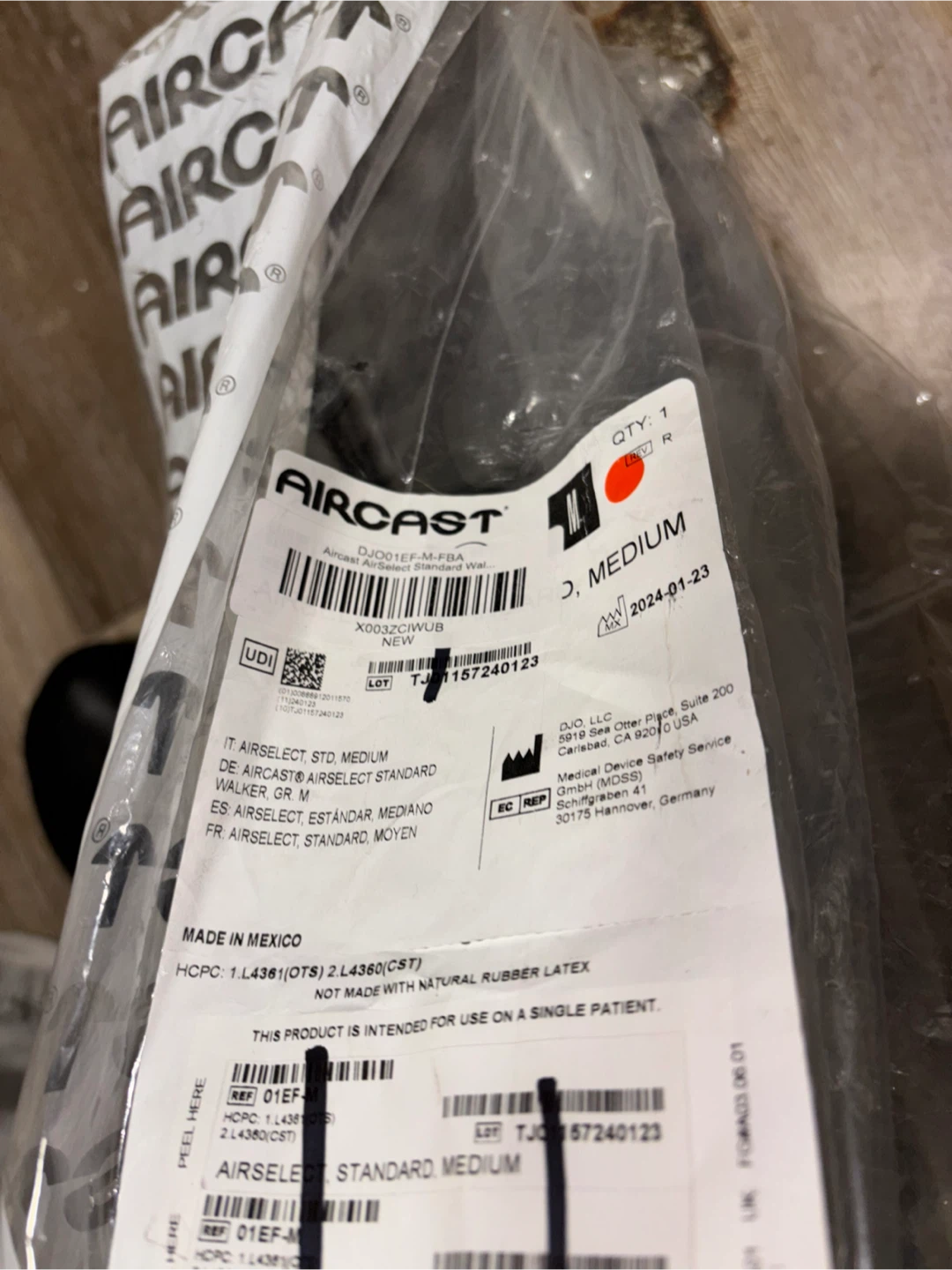Aircast Airselect Standard Medium Walking Boot - New