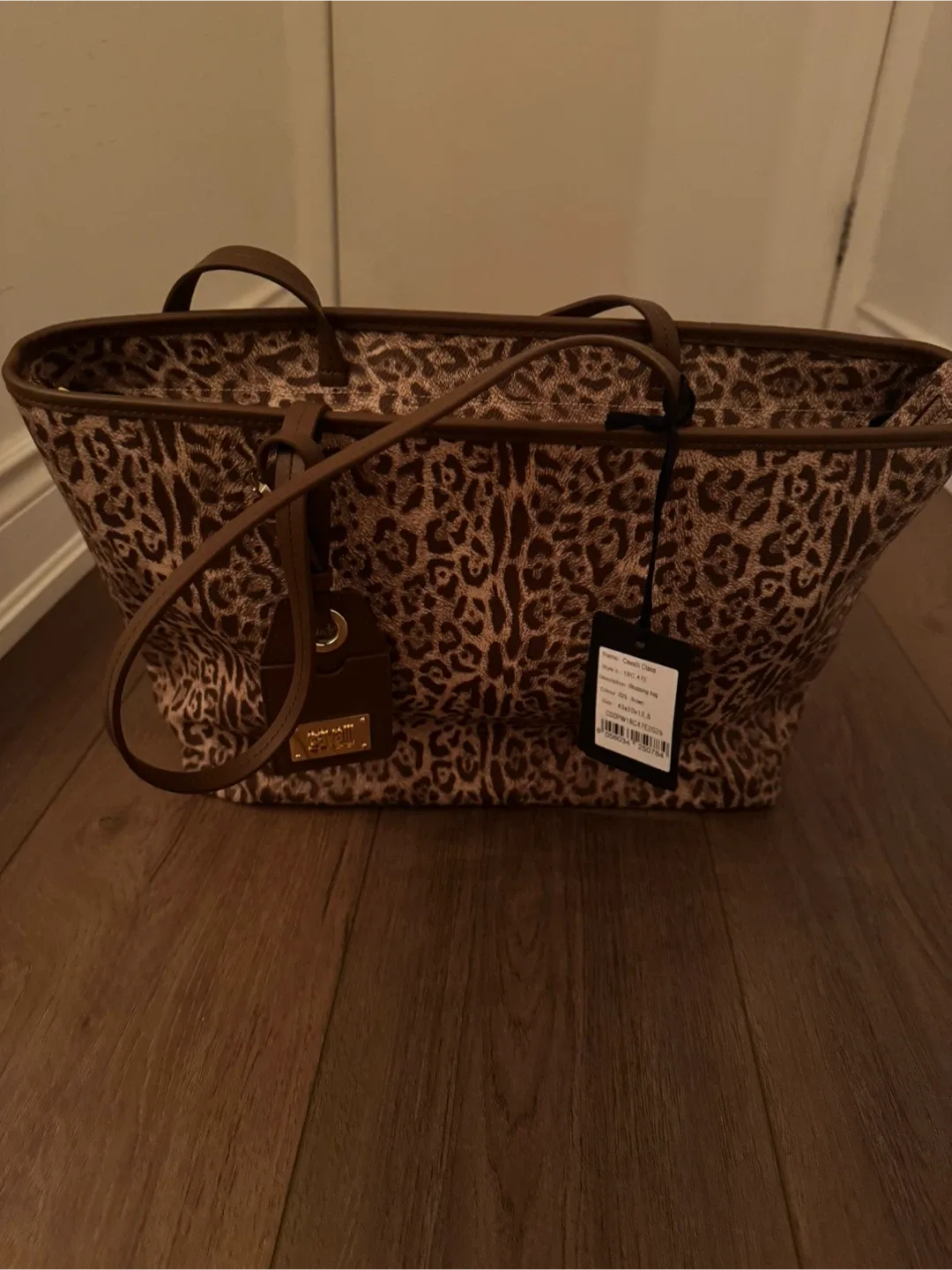Cavalli Class Leopard Print Tote Bag