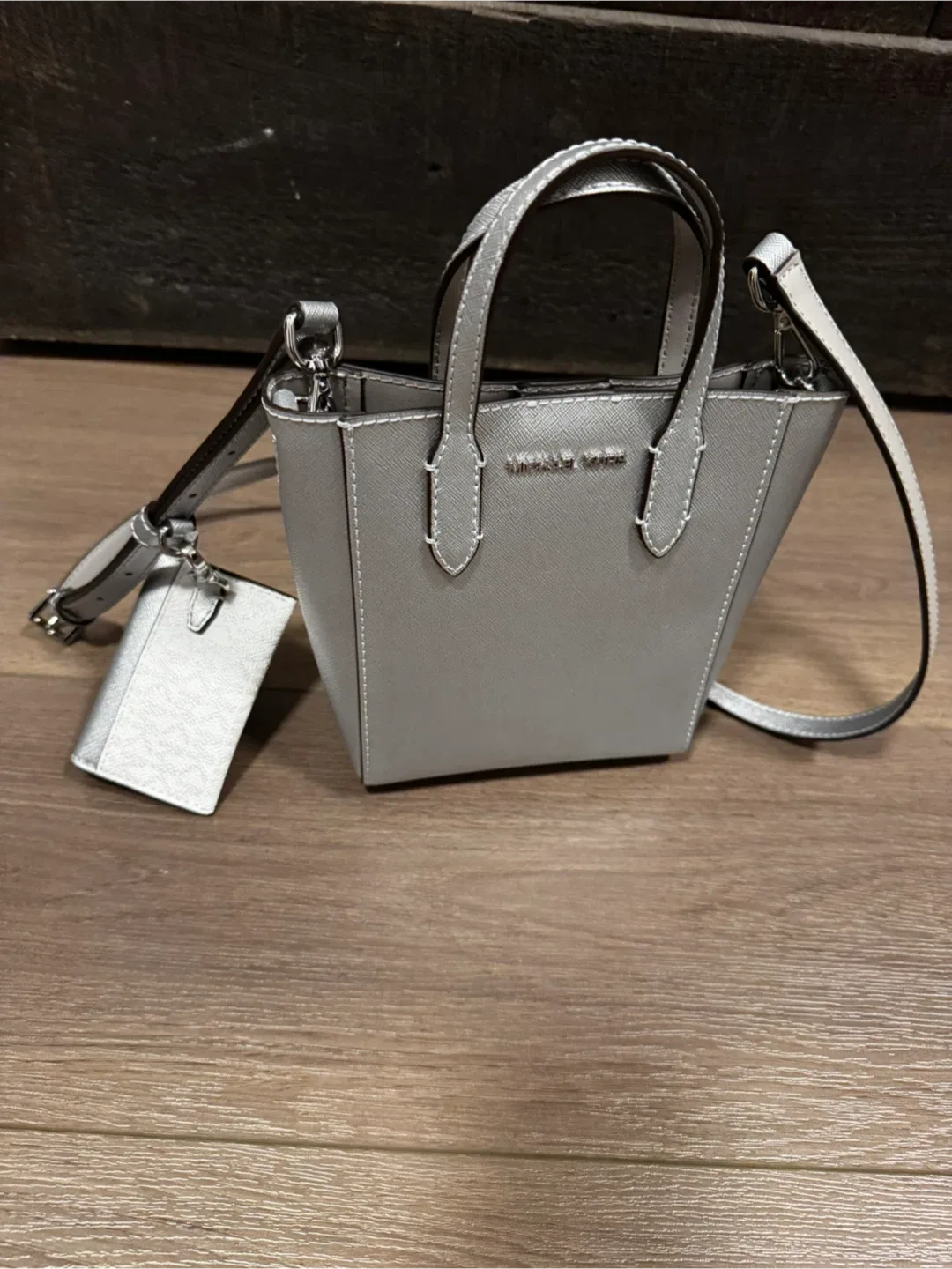 Michael Kors Silver Mini Tote Bag
