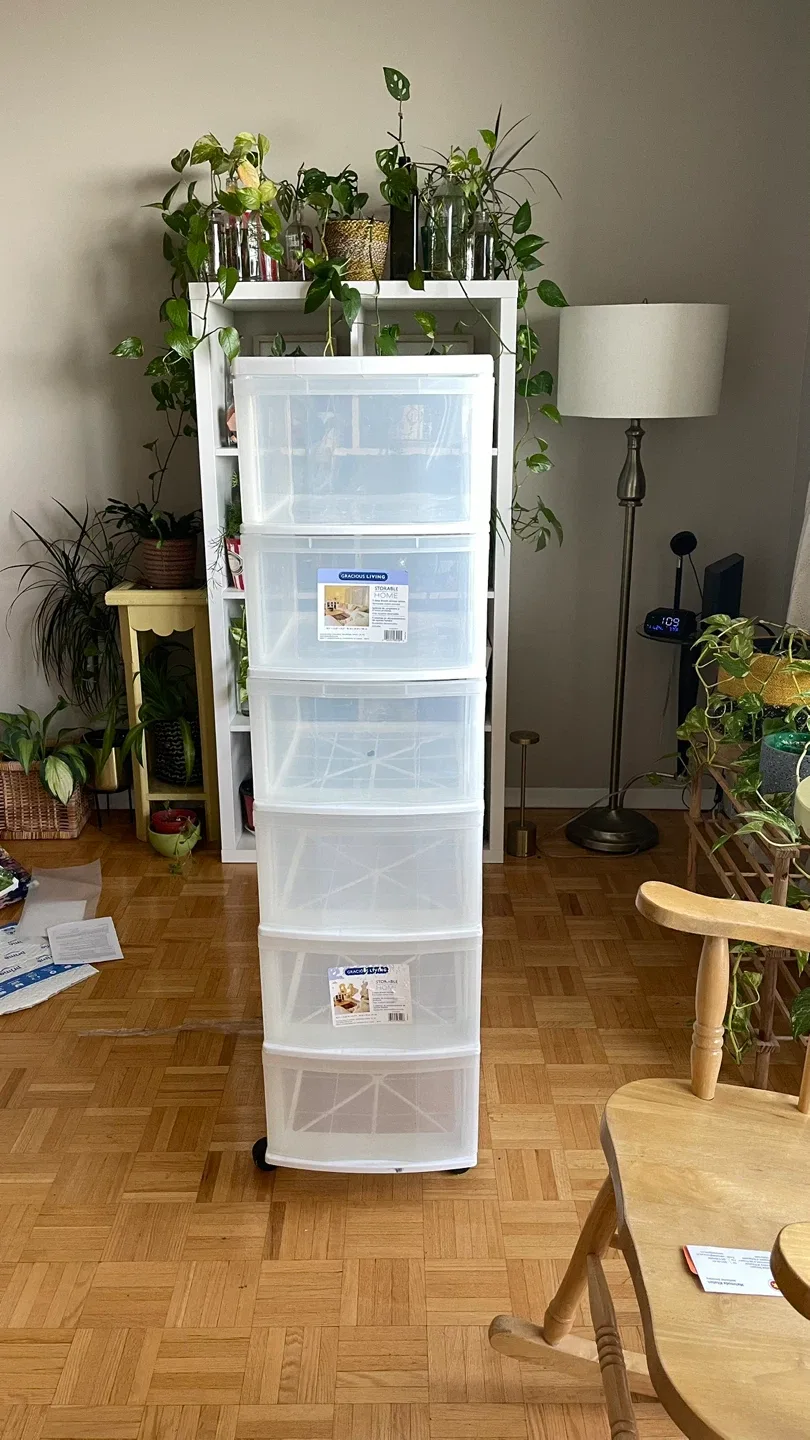 Gracious Living Storable Home 6 Drawer Wide Cart