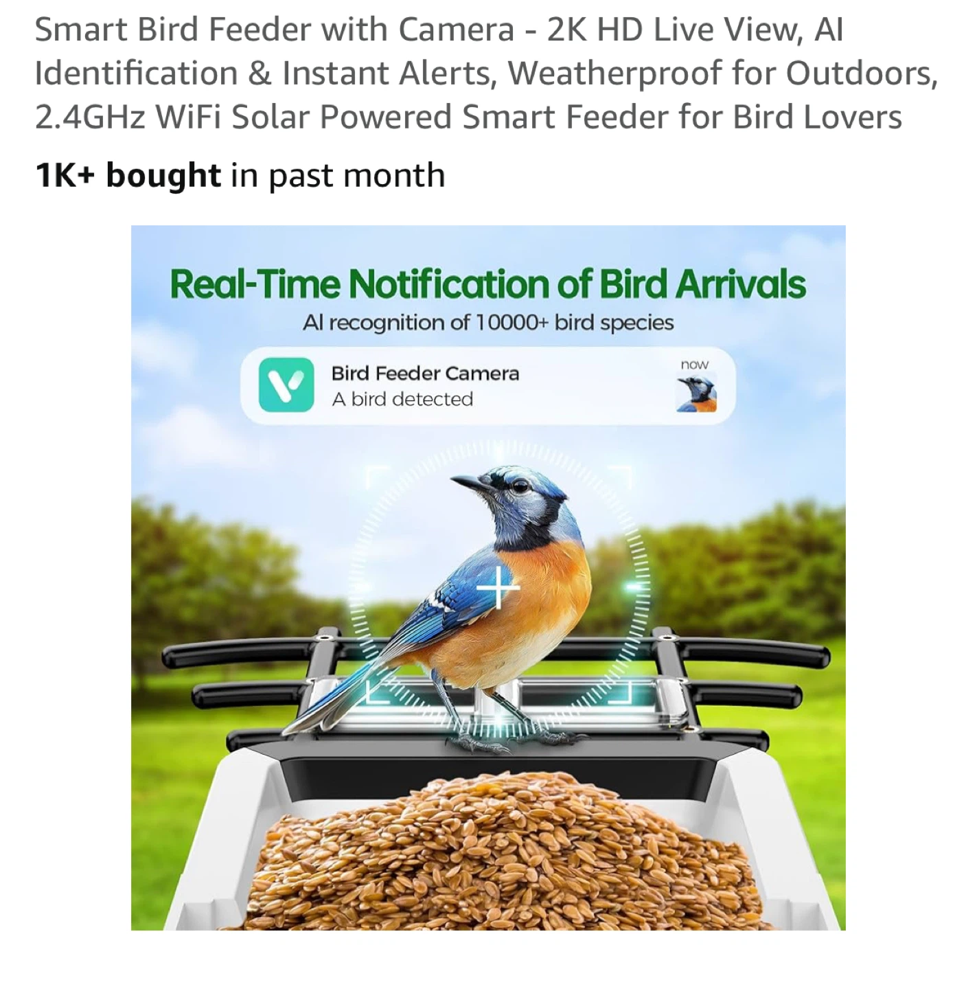 Brand new AI Smart Bird Feeder with Camera - photo 2