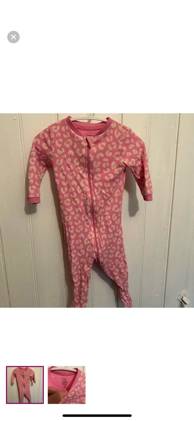 George Baby Pink Leopard Print Sleeper 6-9M