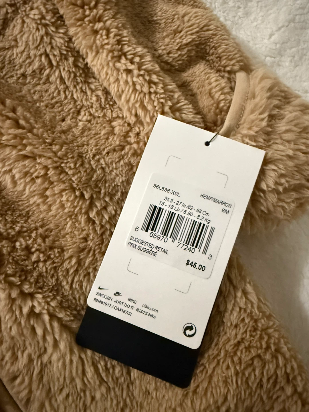 Nike Fleece Romper - 6M - New with Tags - photo 2