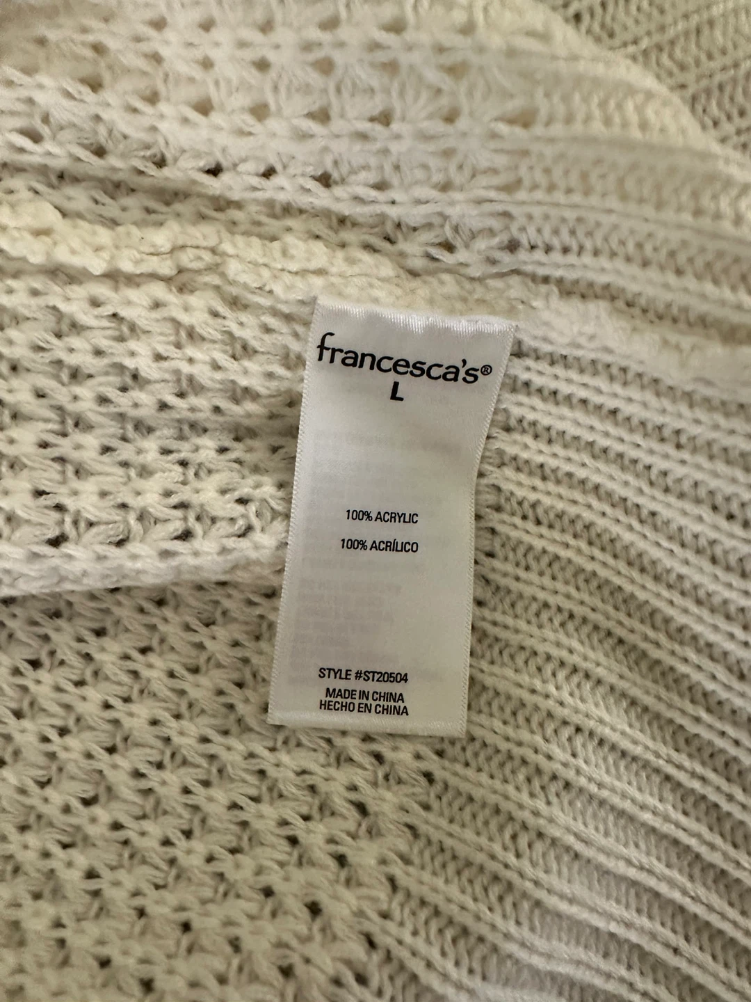 Francesca's Crochet Sleeve Cardigan - Women’s Size L - photo 5