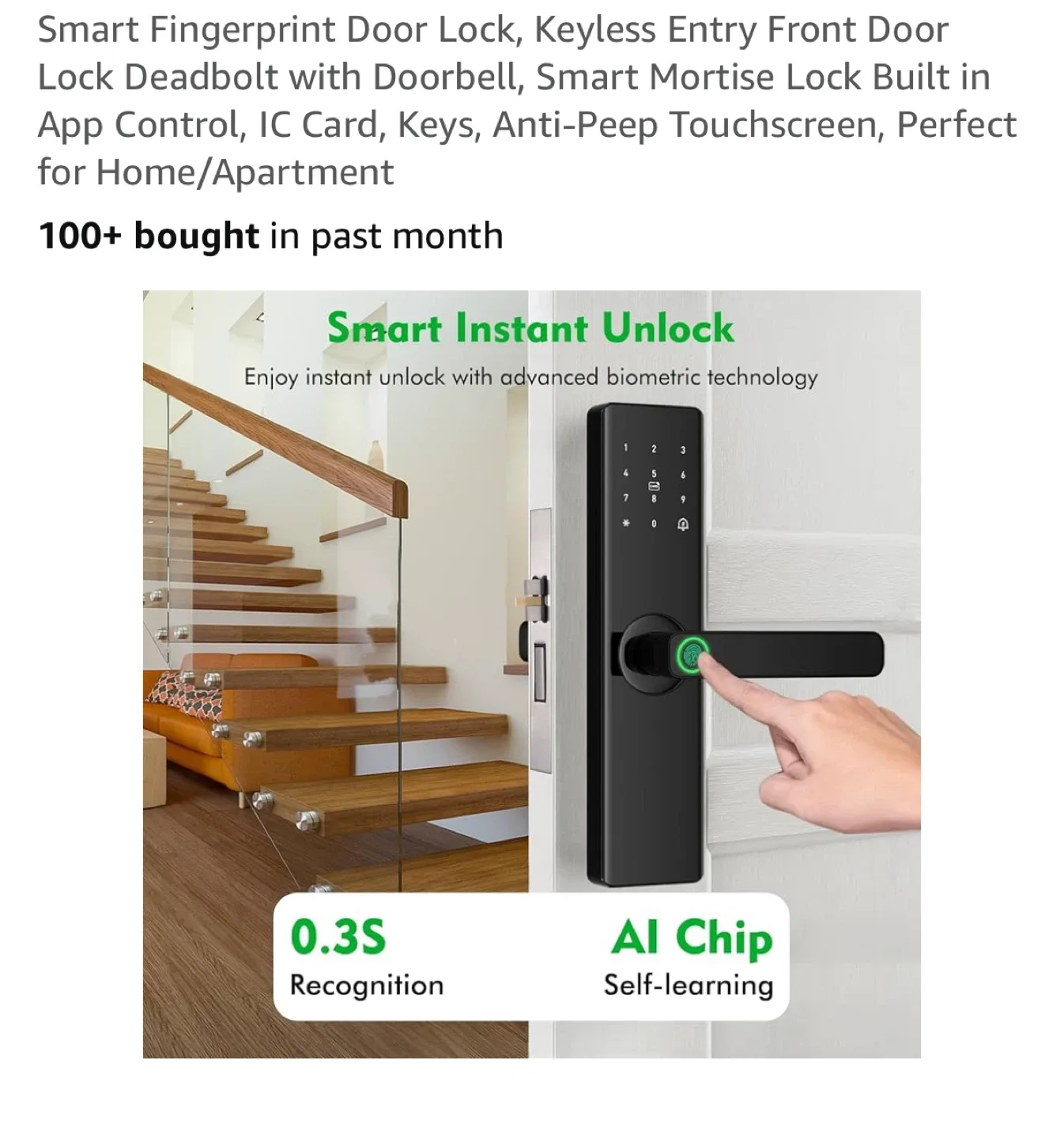 Brand New Smart Fingerprint Door Lock image indicator(2)
