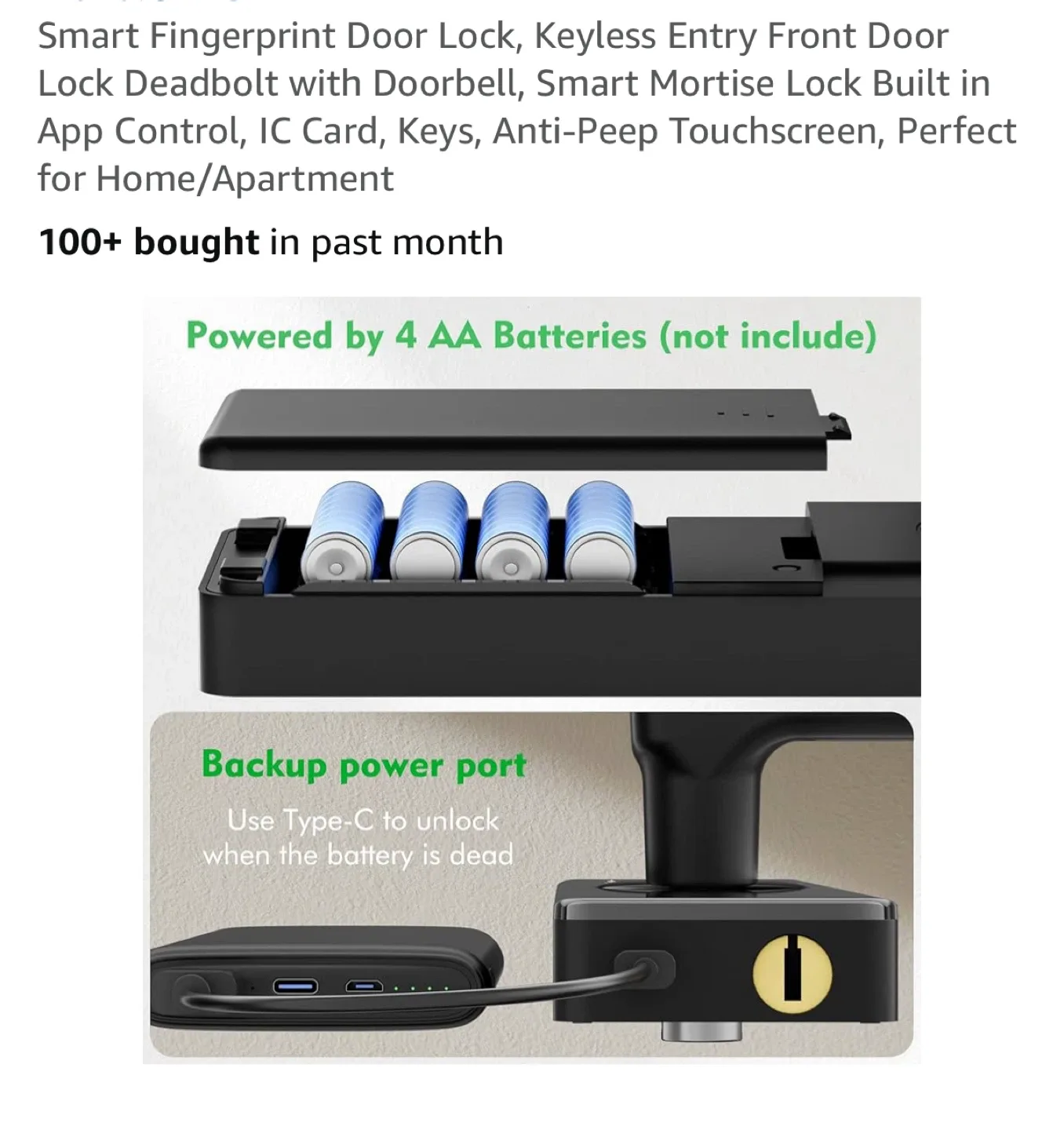 Brand New Smart Fingerprint Door Lock image indicator(3)