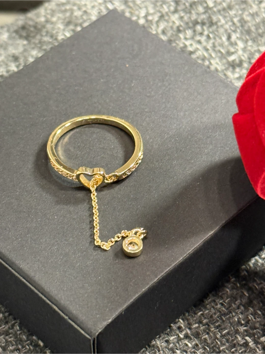 Gold Heart Ring - Adjustable - photo 2