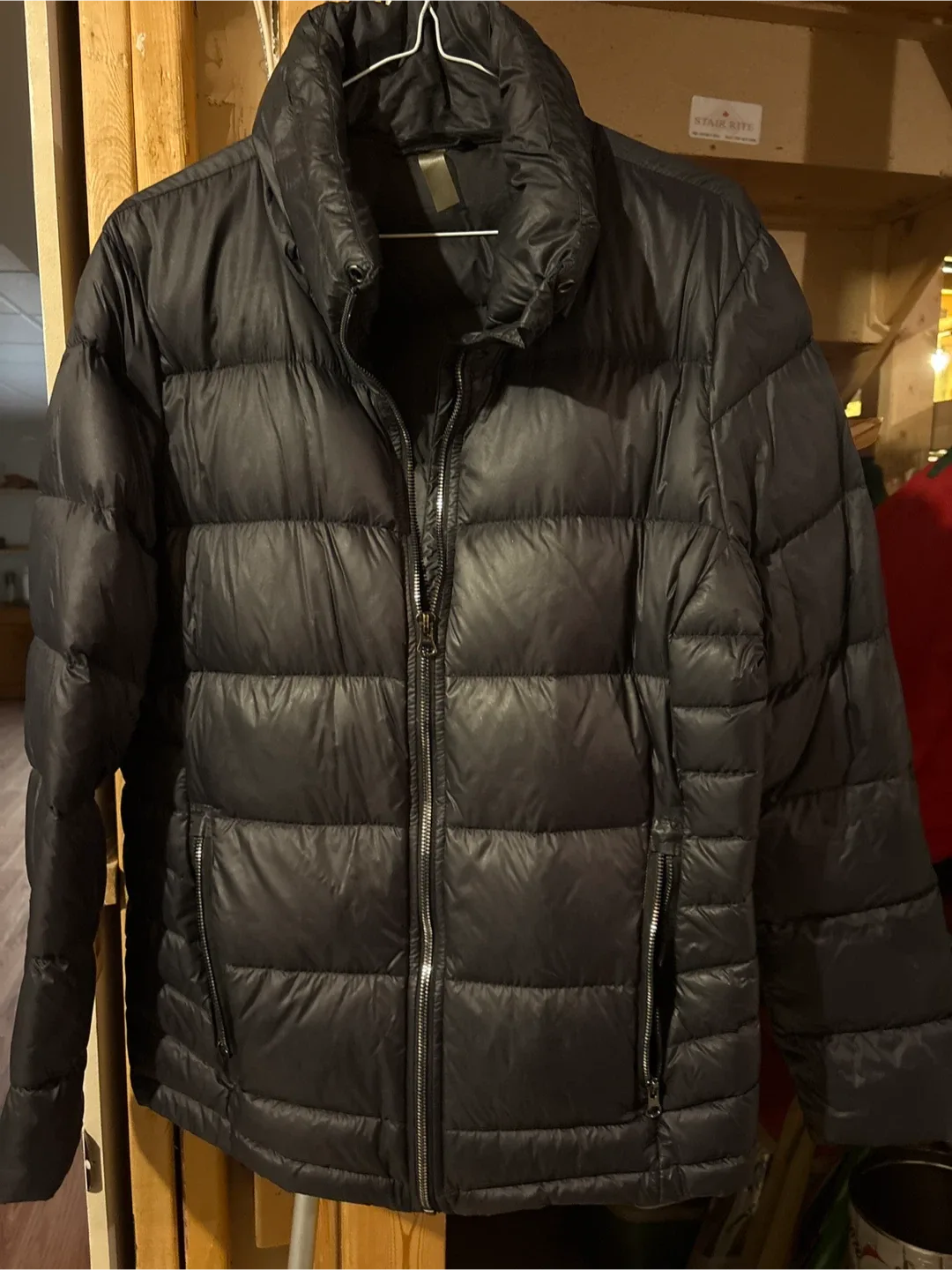 Black Down-Filled Puffer Jacket..size XL