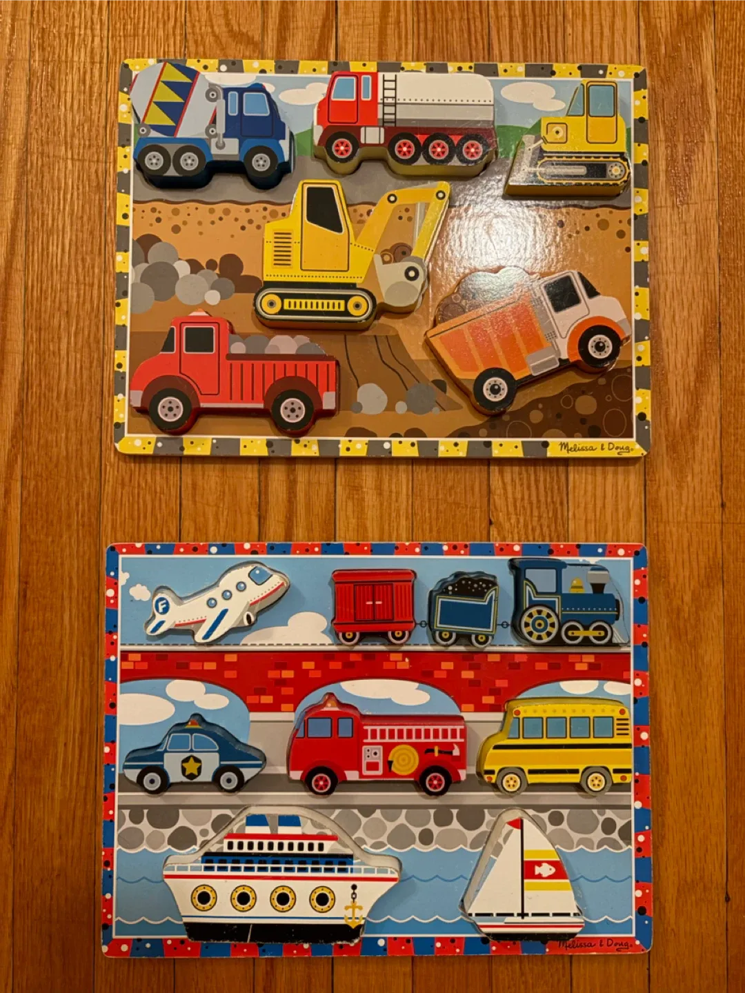 Melissa & Doug Chunky Wooden Puzzles - Vehicles
