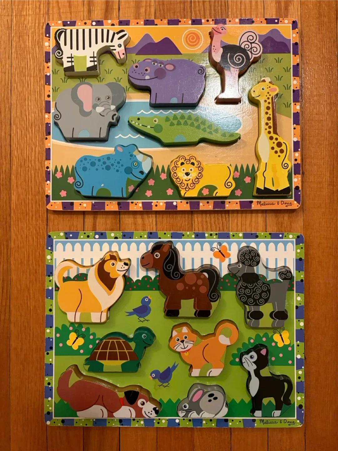 Melissa & Doug Chunky Wooden Puzzles (Set of 2)