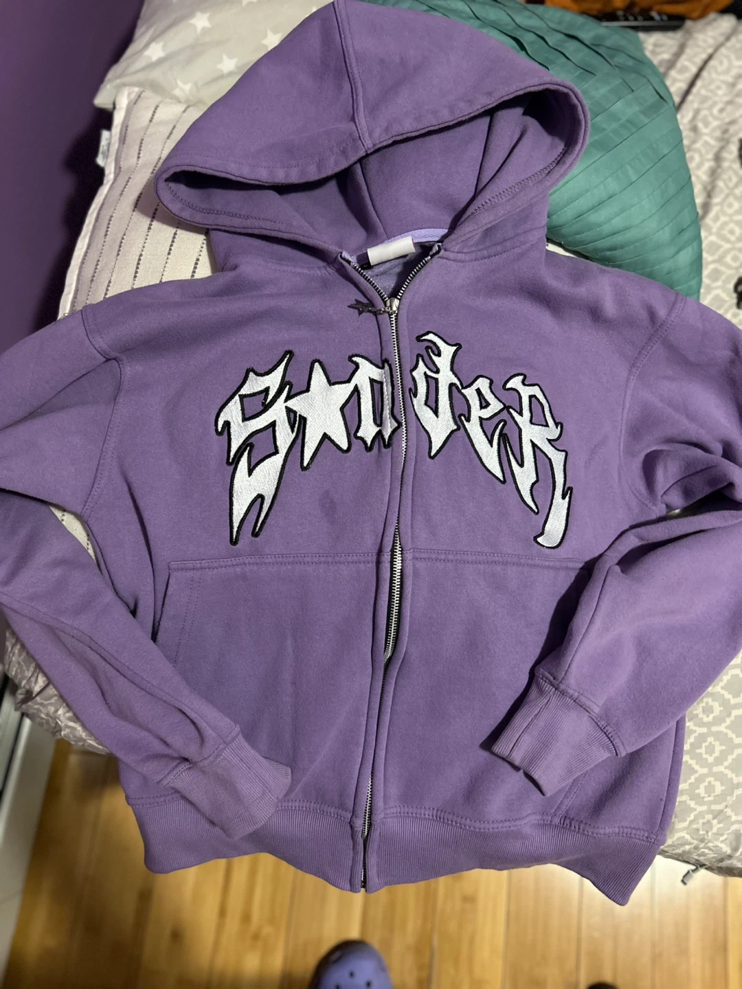 SONDER Purple Zip-Up Hoodie (Size S)