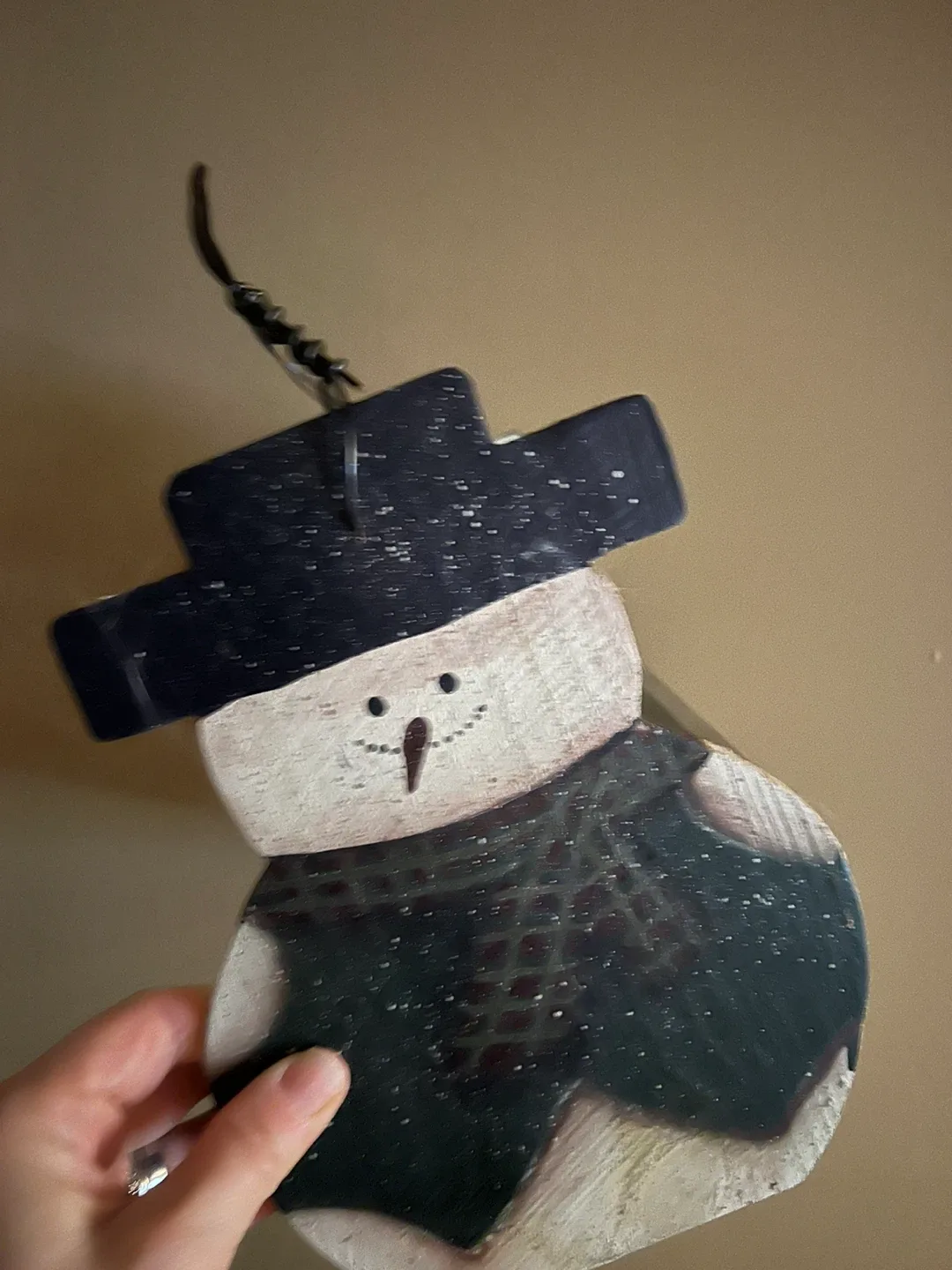 Snowman Wooden Basket